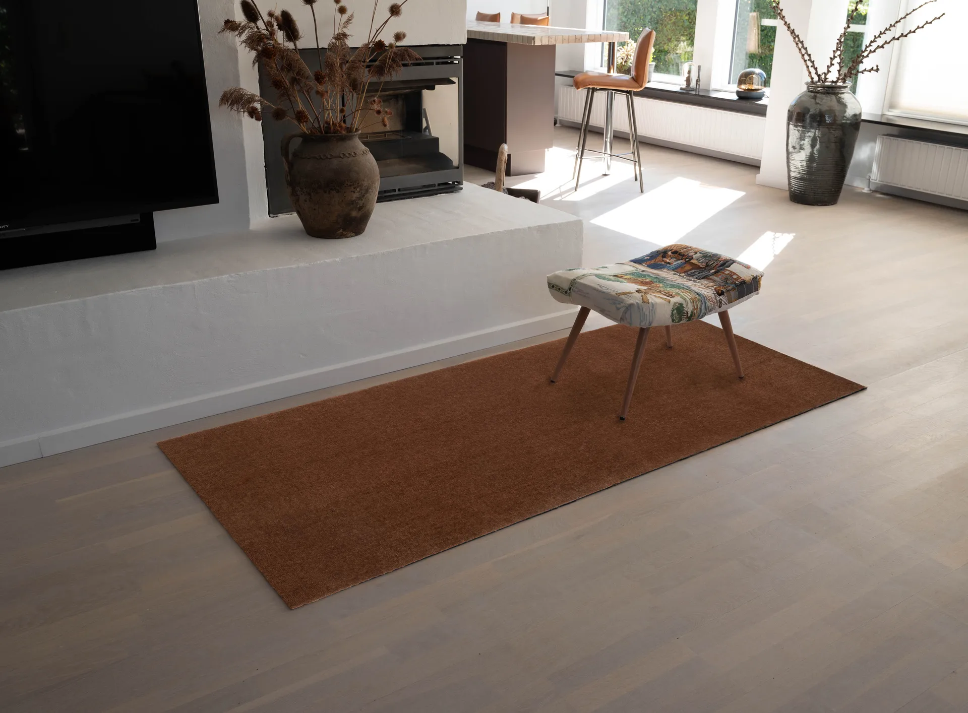 Unicolor hallway rug, Cognac, 90x200 cm tica copenhagen