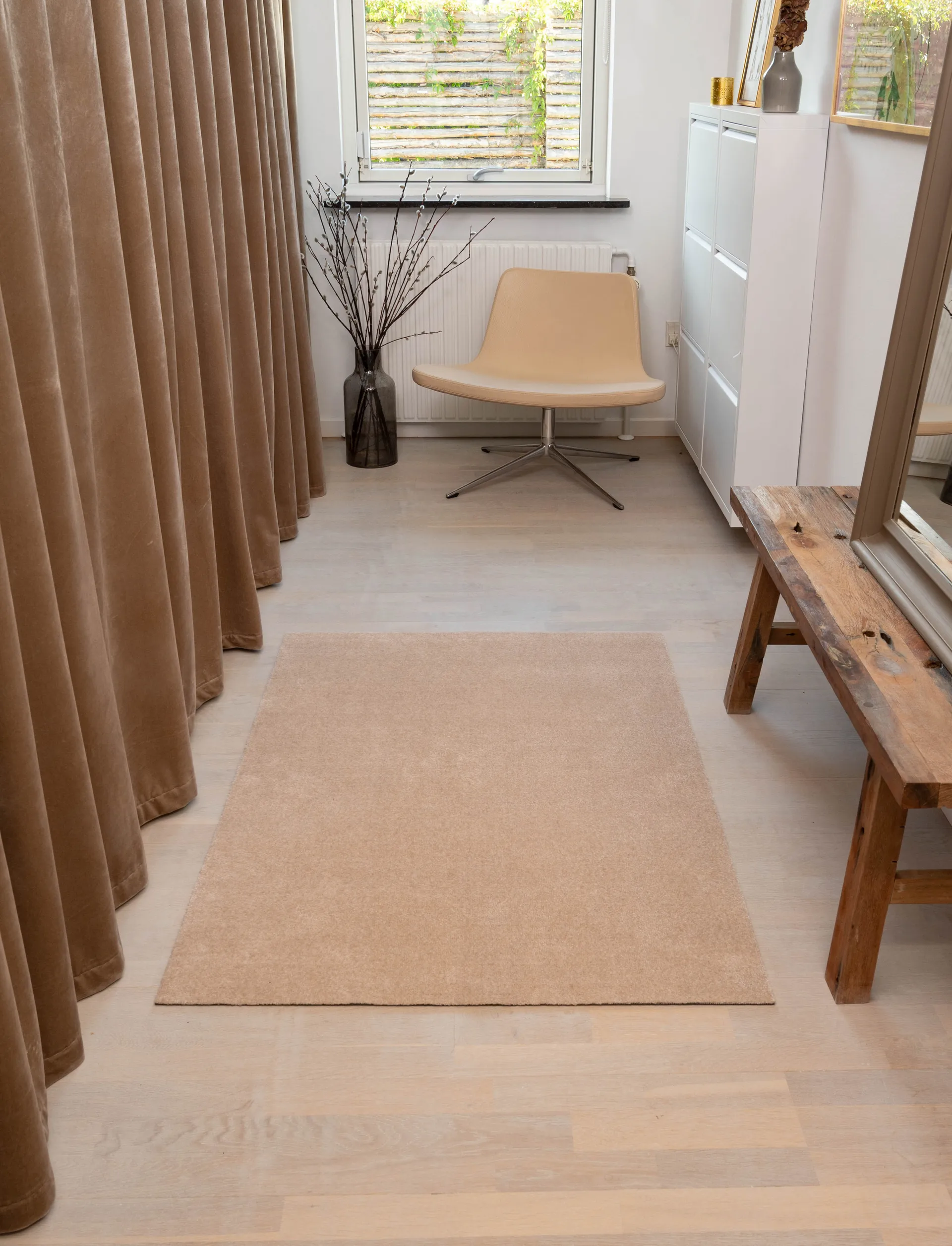 Unicolor hallway rug, Ivory. 90x130 cm tica copenhagen