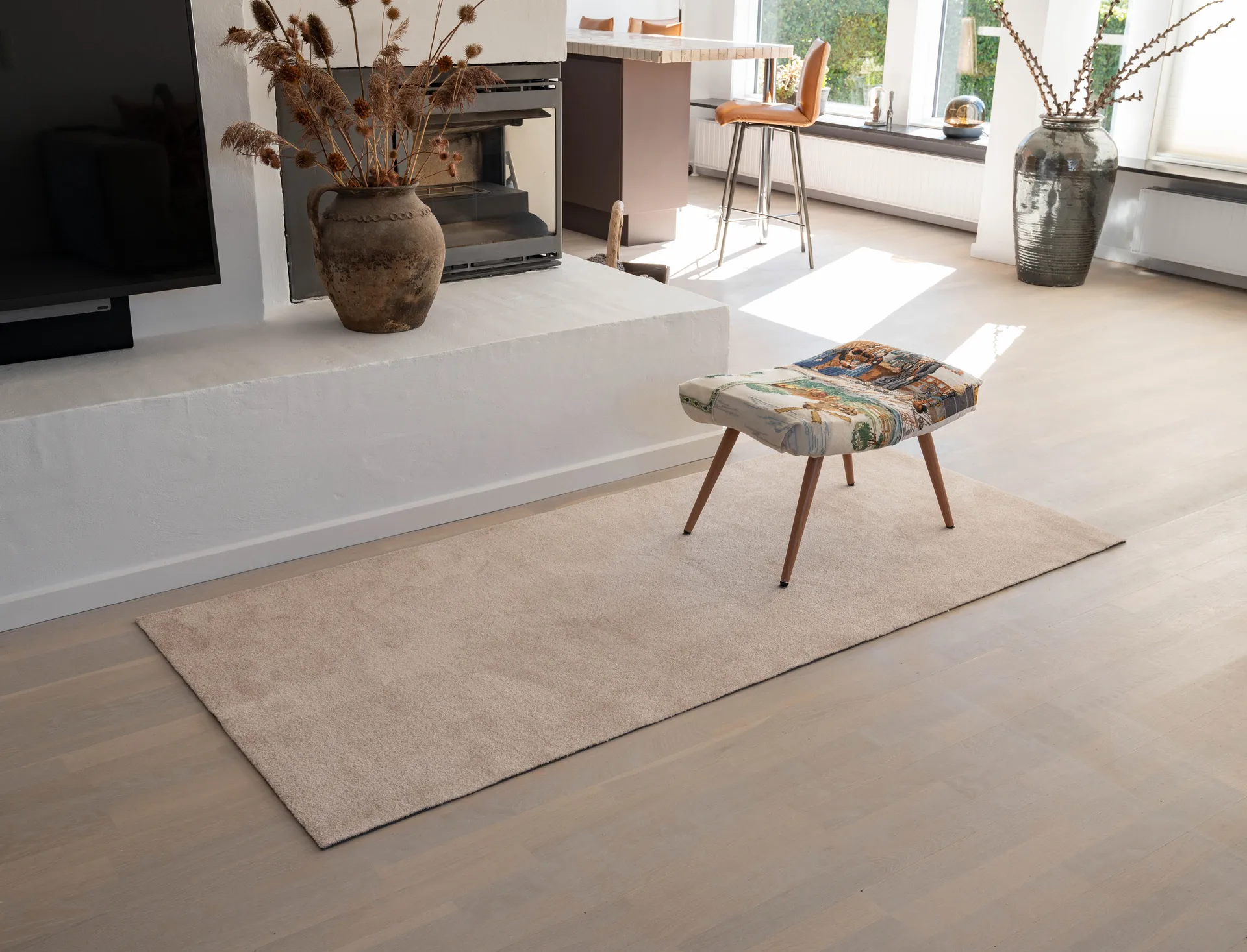 Unicolor hallway rug, Ivory. 90x200 cm tica copenhagen