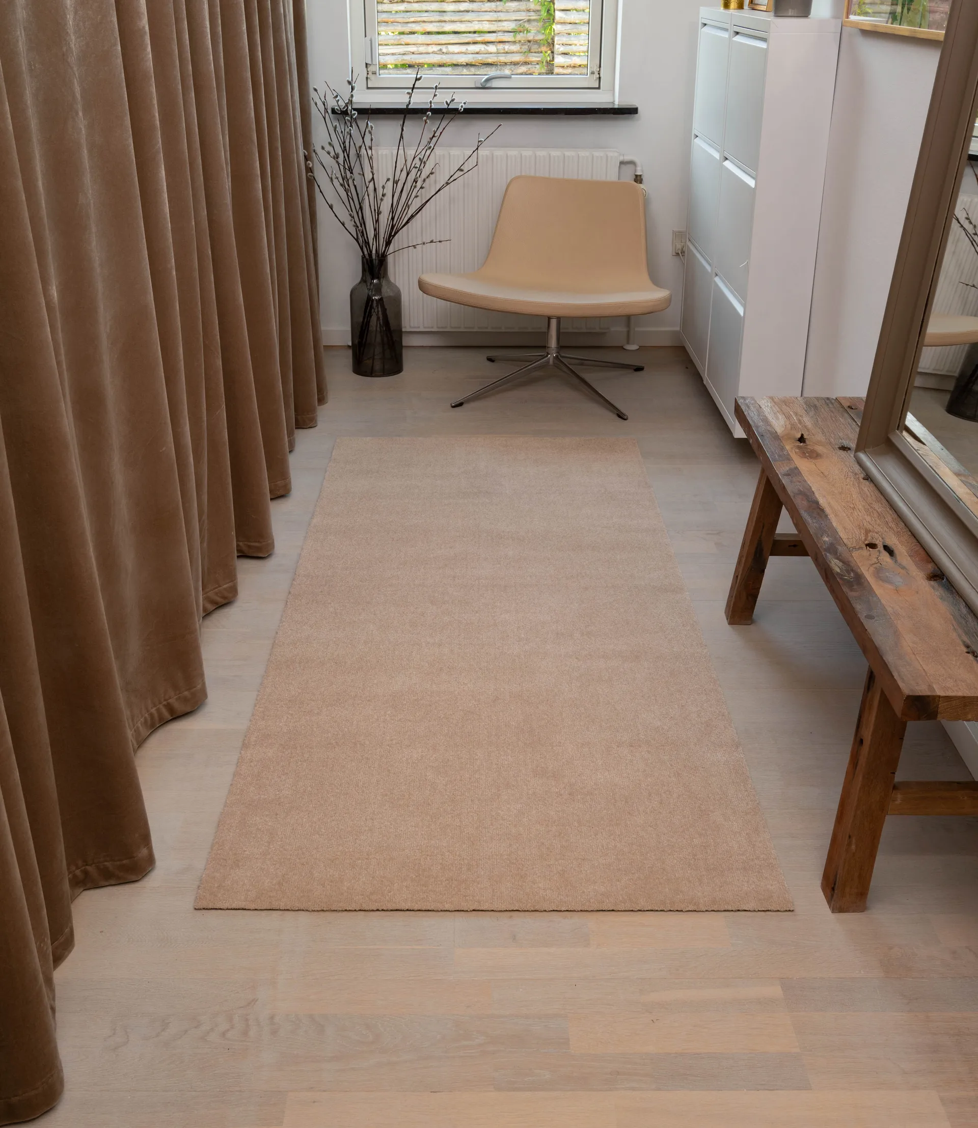 Unicolor hallway rug, Ivory. 90x200 cm tica copenhagen