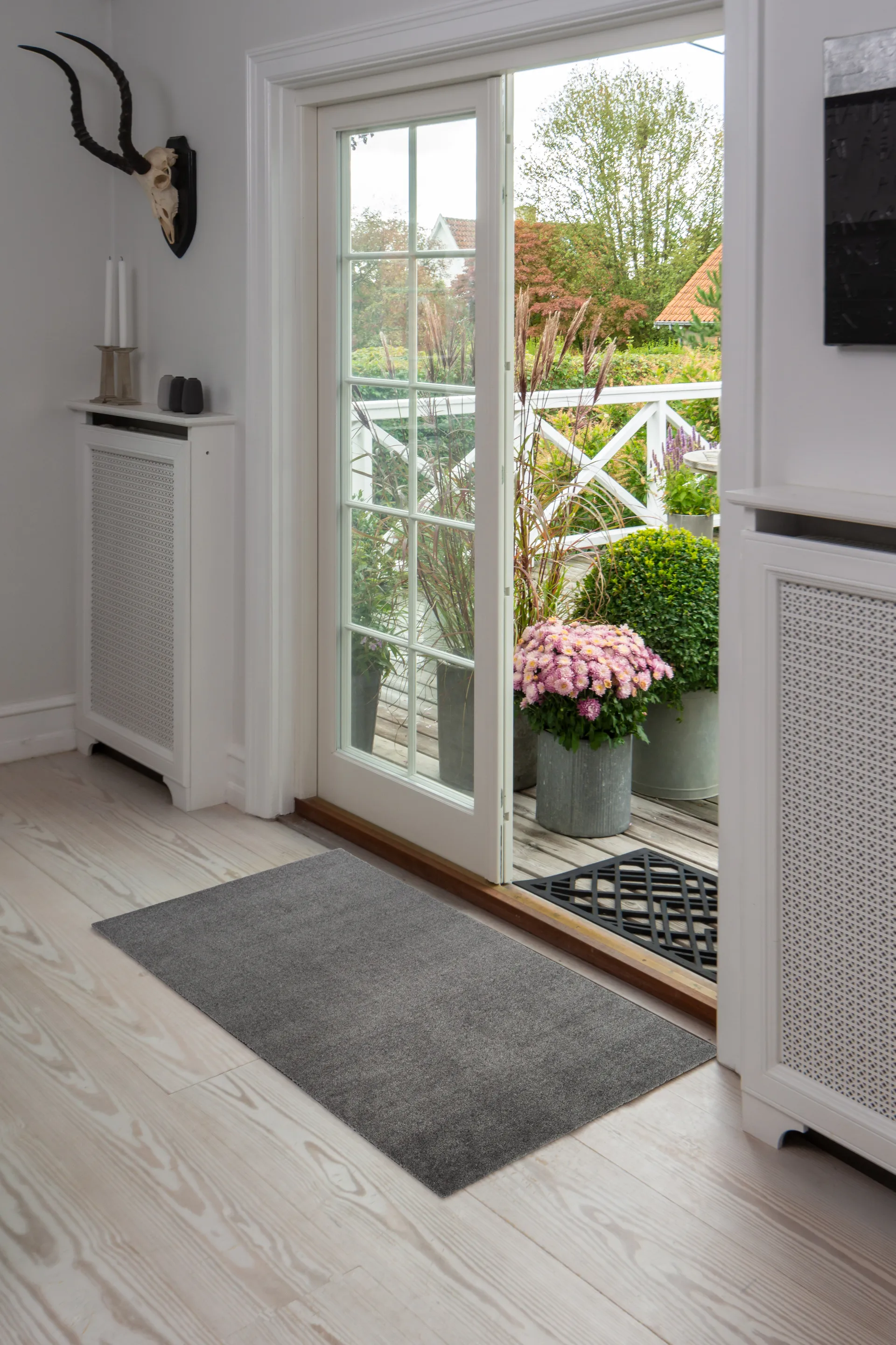 Unicolor hallway rug, Steel grey. 67x120 cm tica copenhagen