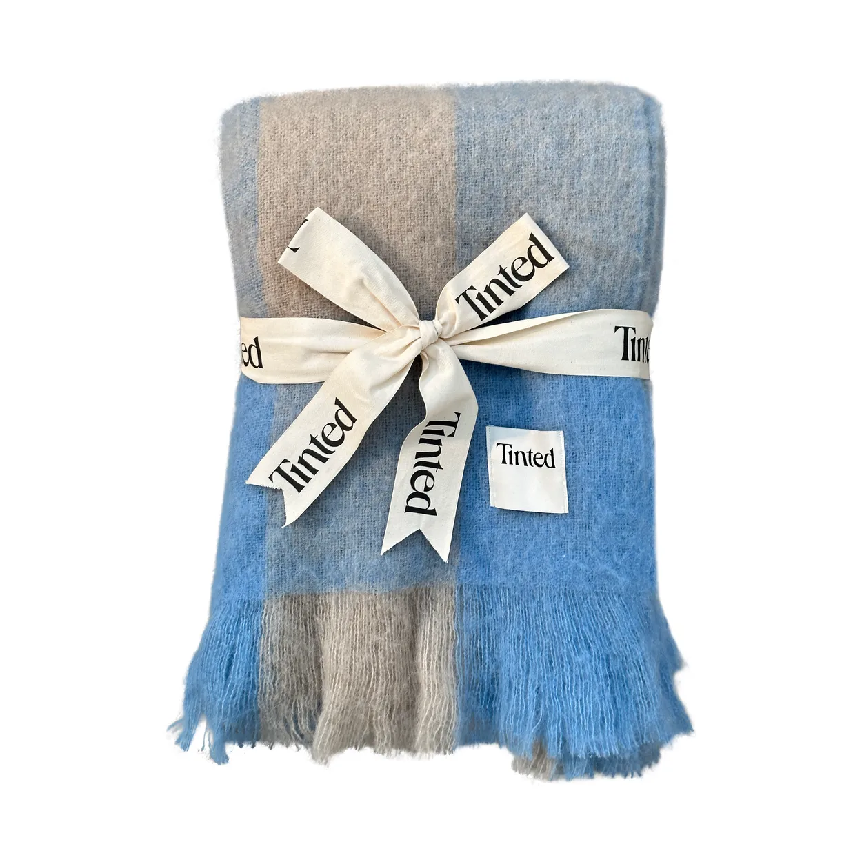 Tinted Ahlblom wool throw 130x170 cm Beige-blue | Scandinavian Design | Wool blankets & throws | Beige