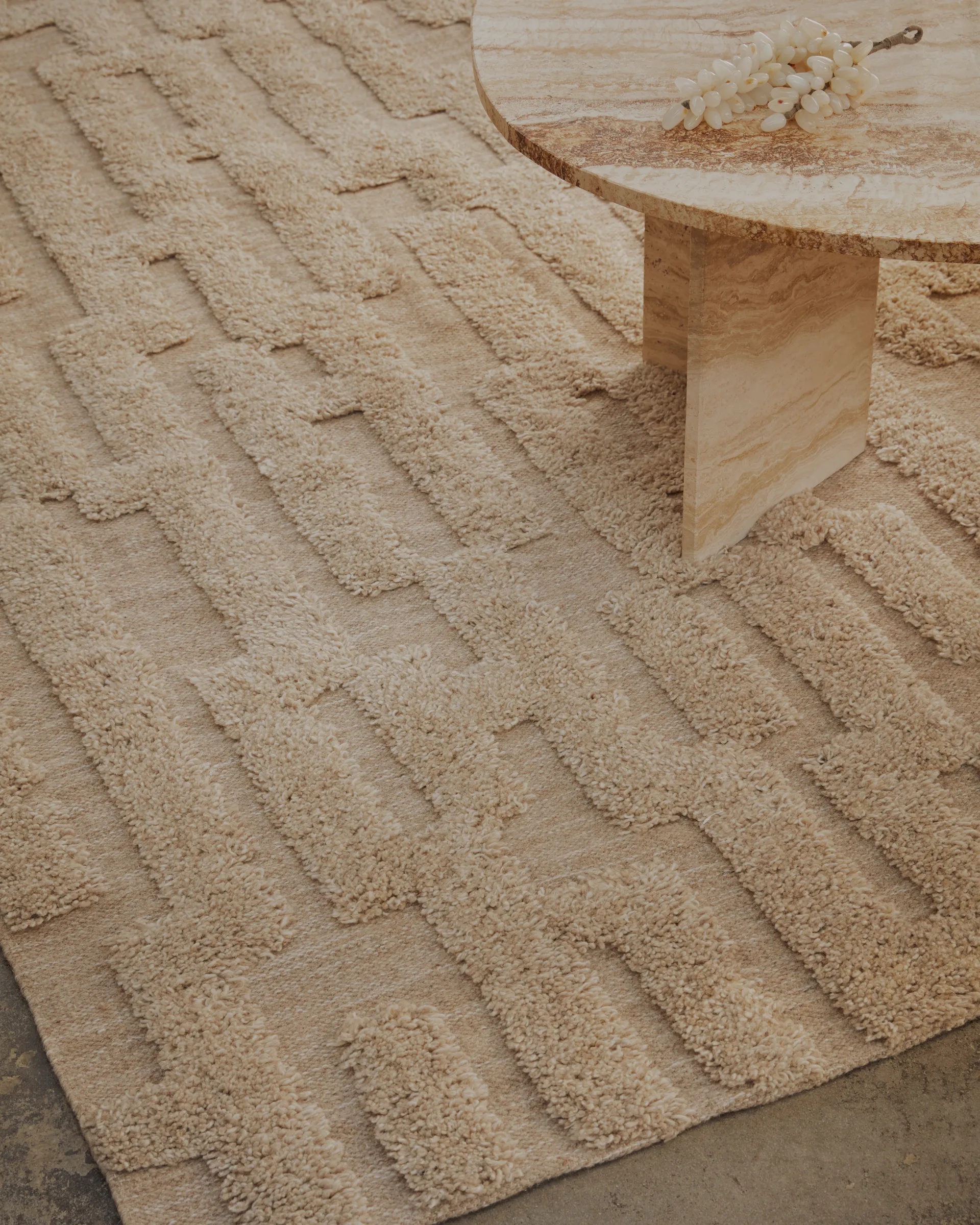 Bielke wool carpet 200x300 cm, Beige-melange Tinted