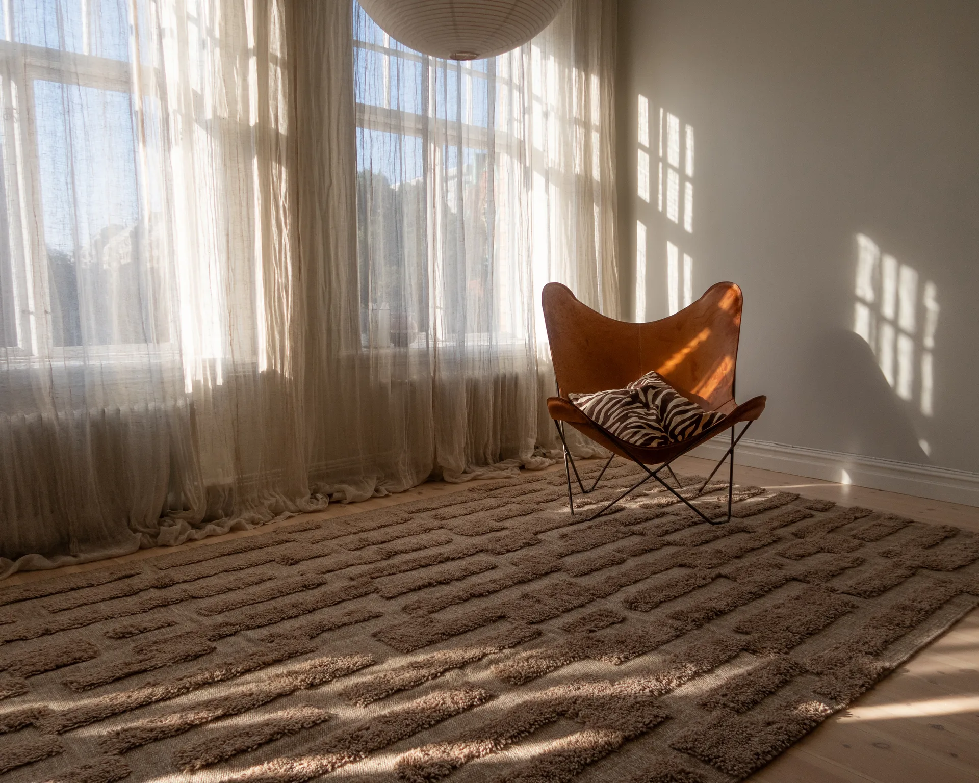 Bielke wool rug 250x350 cm, Dark beige Tinted