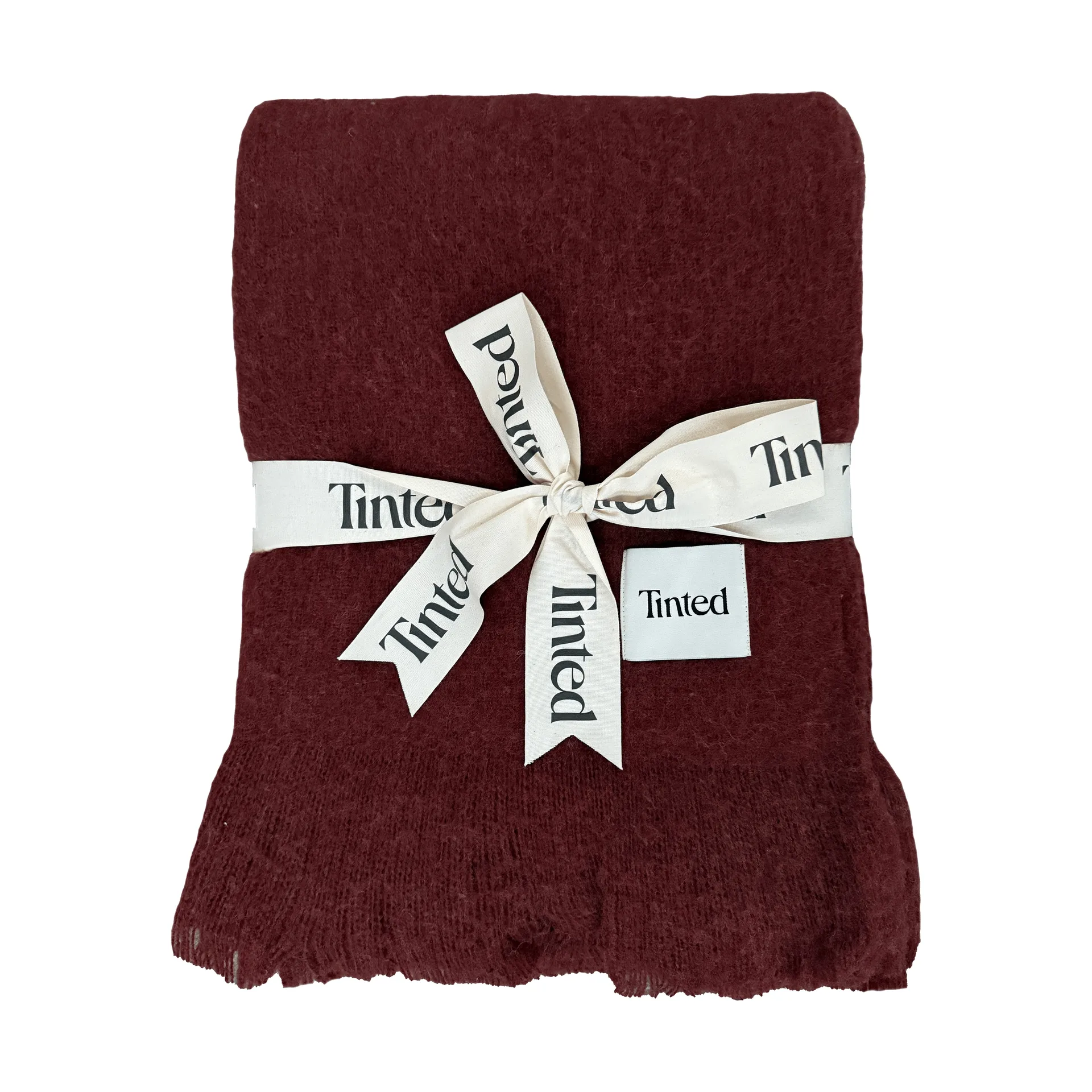 Fingal wool throw, Solid wine red, 130x170 cm Tinted