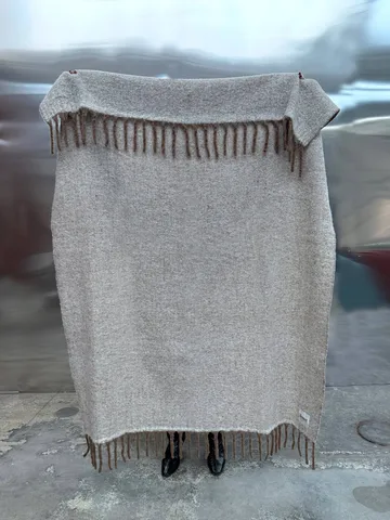 Fridh mohair throw - Brown–off white, 130x170 cm - Tinted