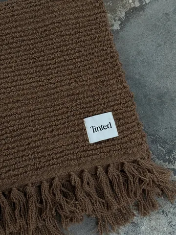 Janzen bouclé throw - Solid natural brown, 130x170 cm - Tinted