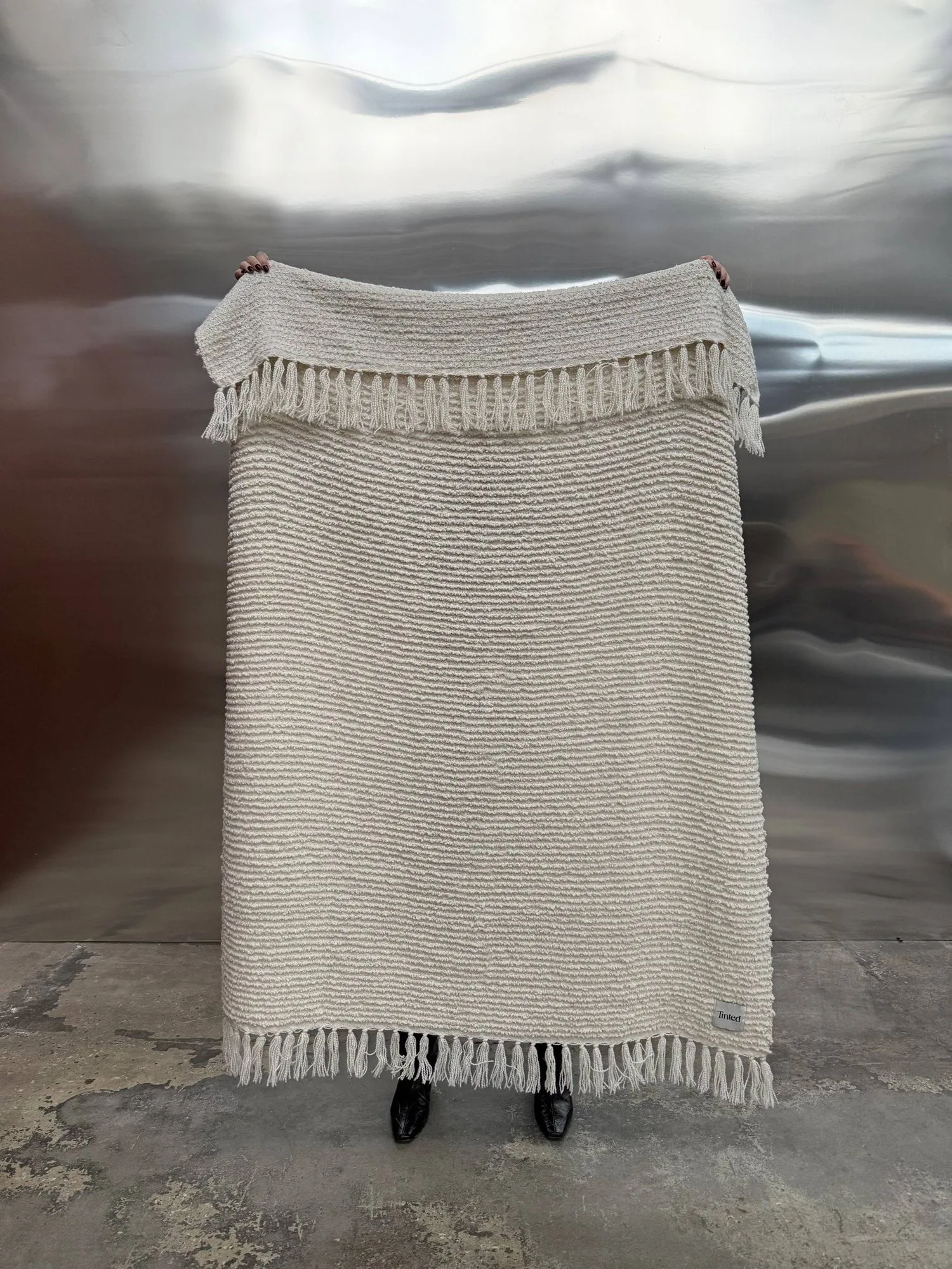 Janzen bouclé throw, Solid off-white-natural, 130x170 cm Tinted