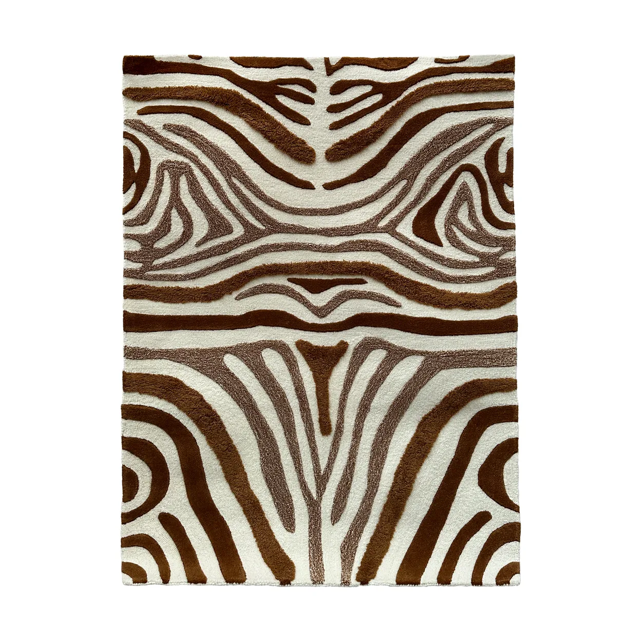 Tinted Jepson wool rug 130x180 cm Brown-off white | Scandinavian Design | Fringe & Deep pile rugs | Brown