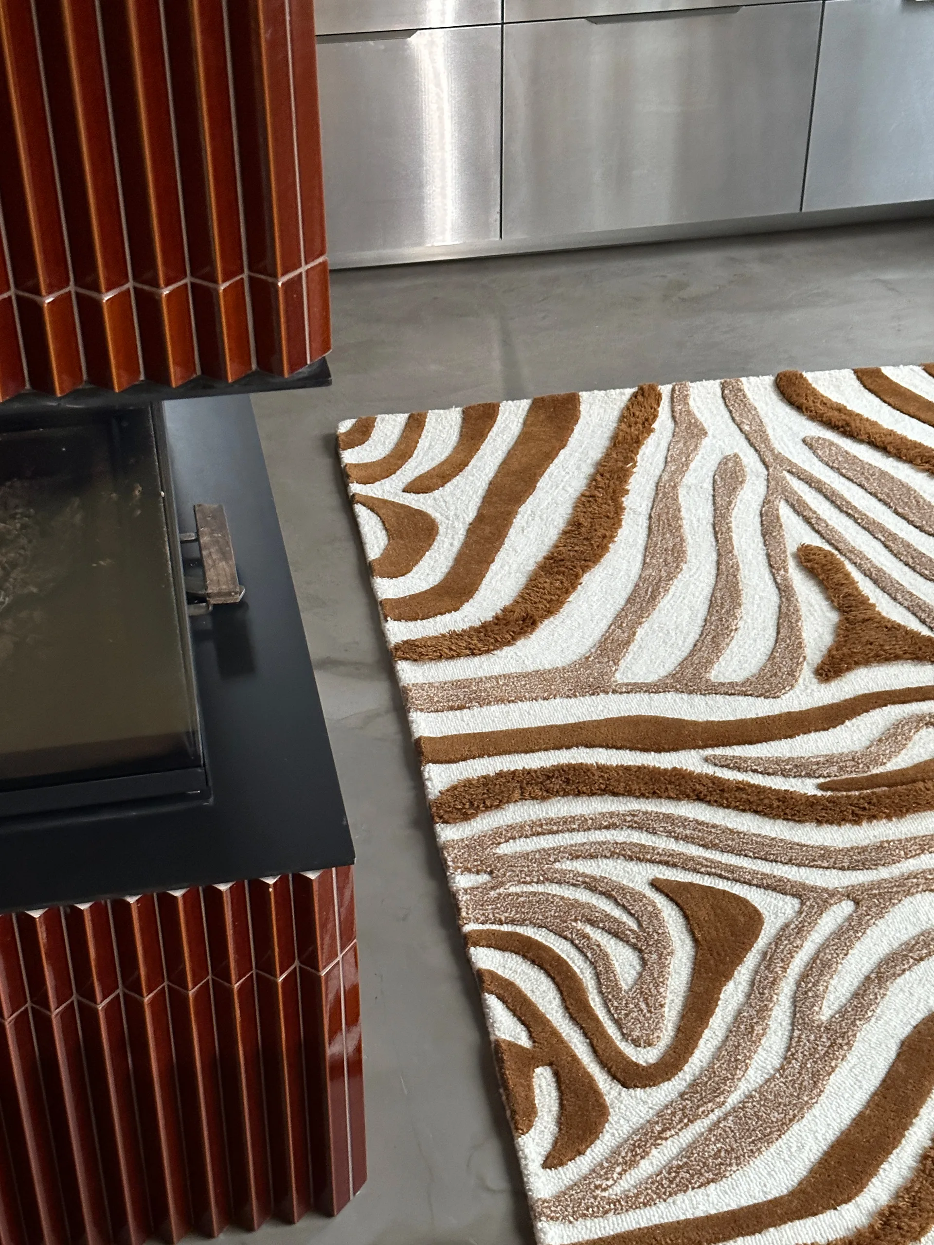 Jepson wool rug 130x180 cm, Brown-off white Tinted