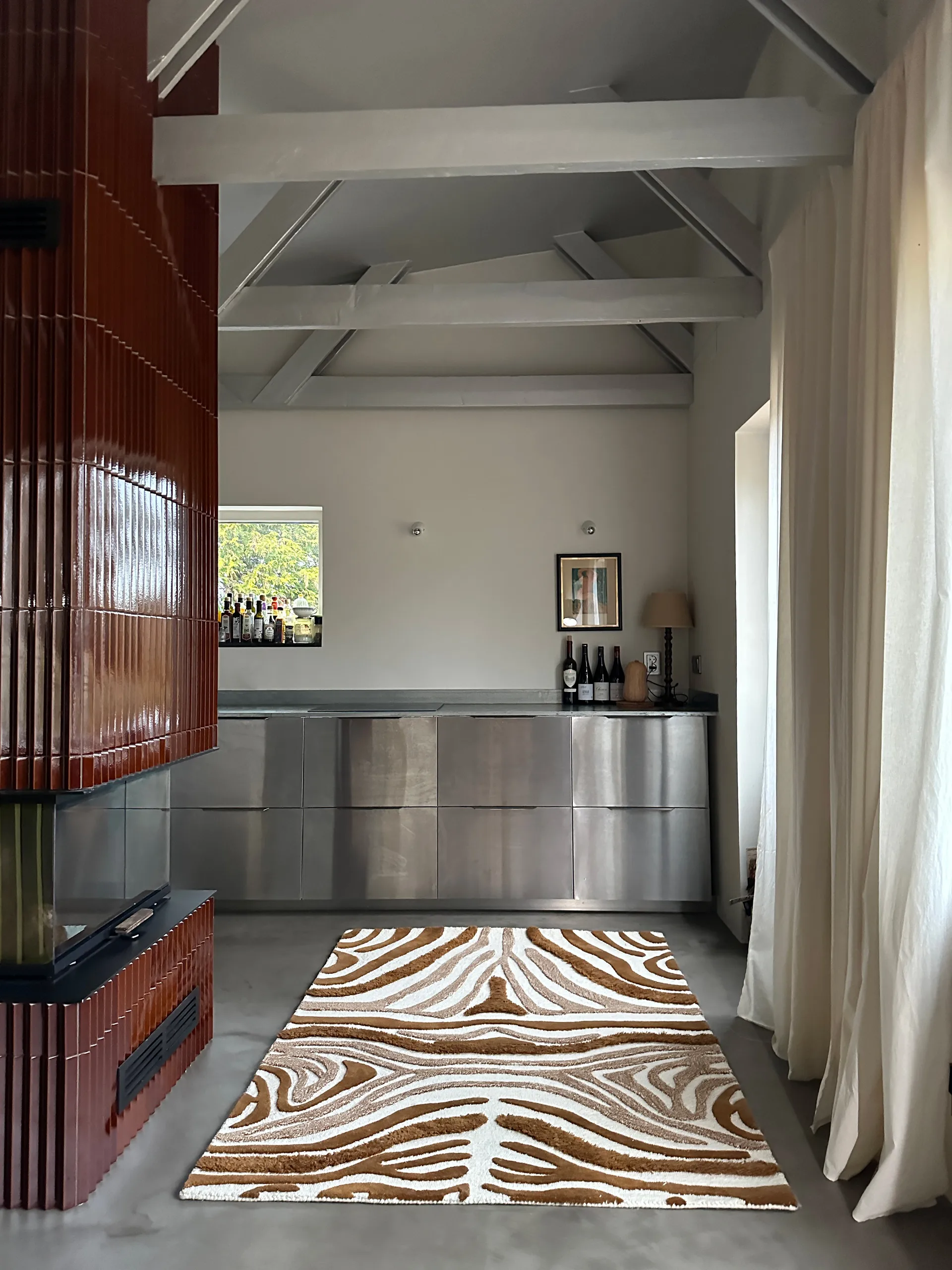 Jepson wool rug 130x180 cm, Brown-off white Tinted