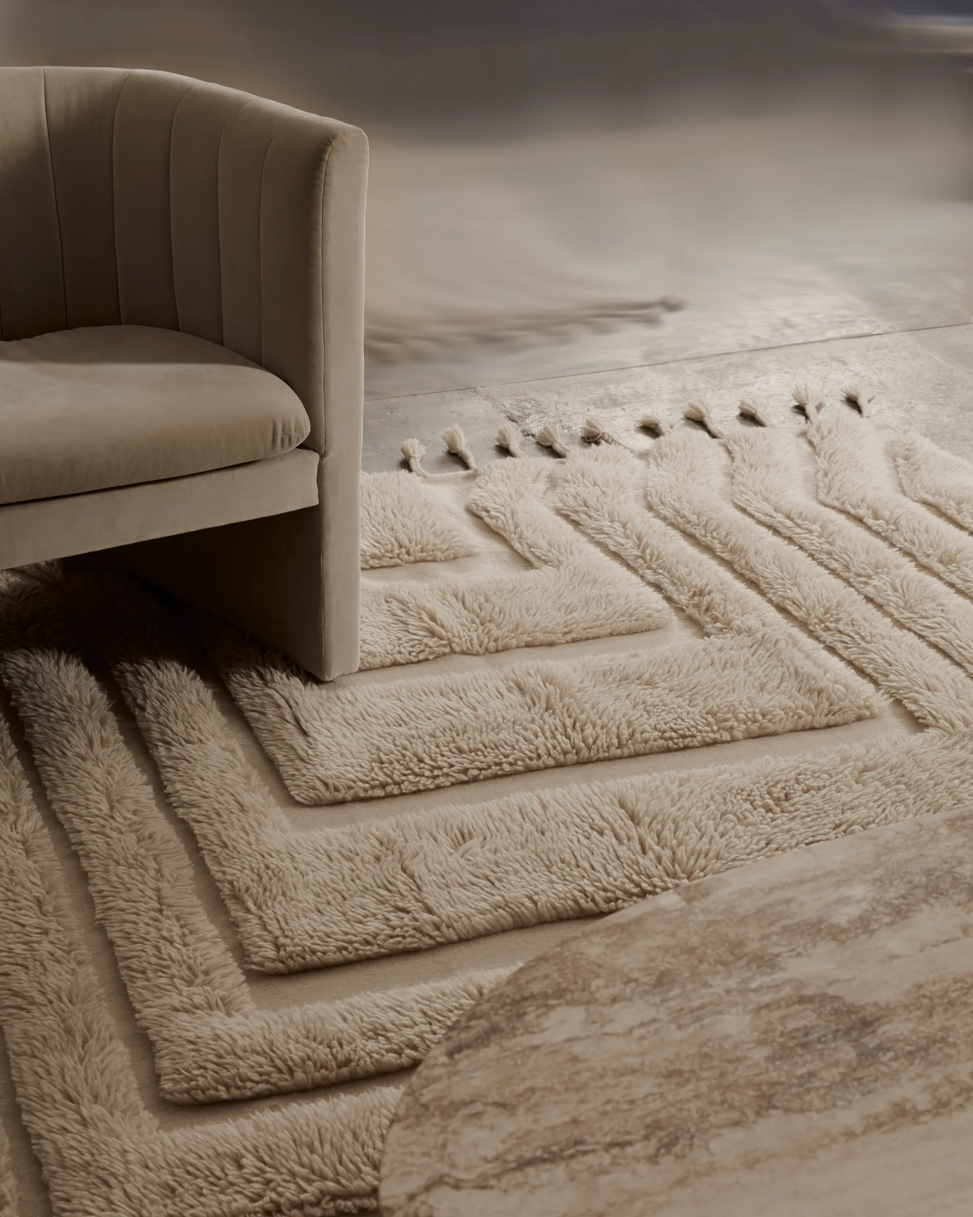 Kask wool carpet 170x240 cm, Beige Tinted