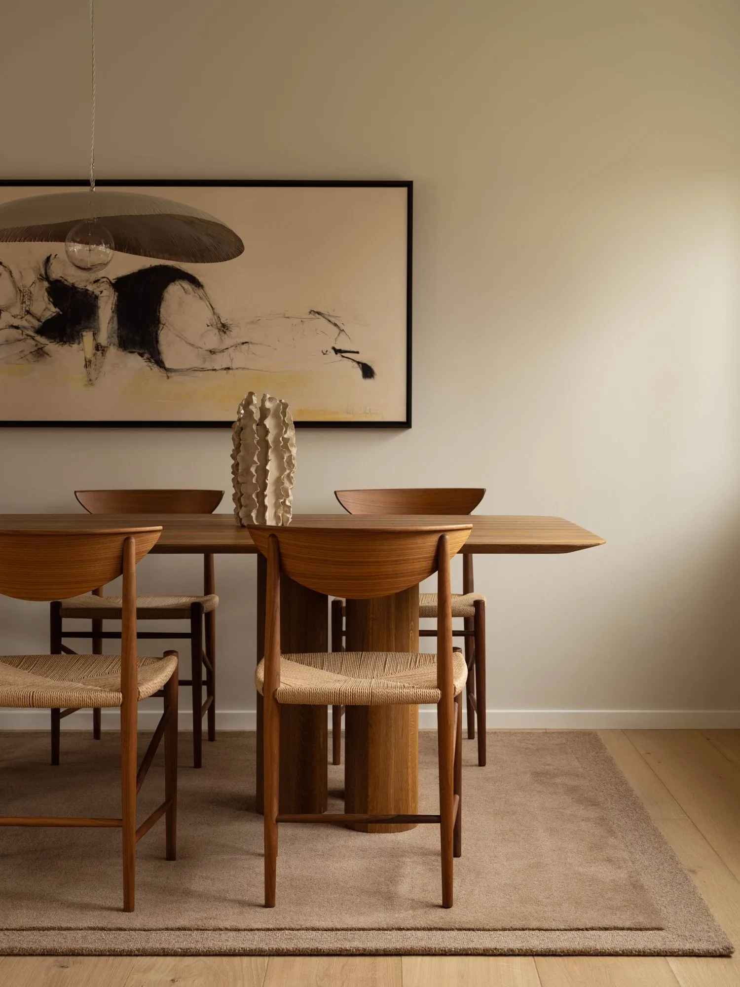 Louis wool rug, Beige brown, 250x350 cm Tinted