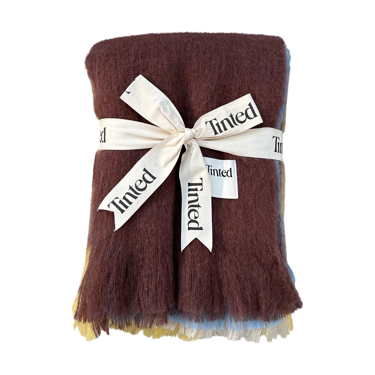 Tinted Lovstrand wool throw 130x170 cm Brown-multi | Scandinavian Design | Wool blankets & throws | Brown