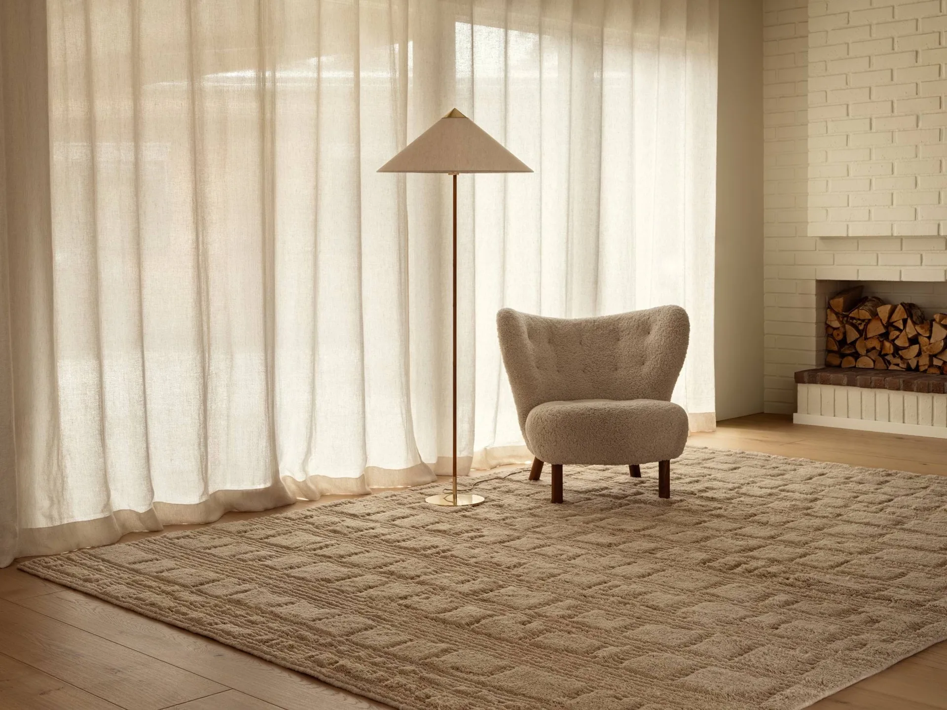 Lydahl wool rug, Beige, 200x300 cm Tinted