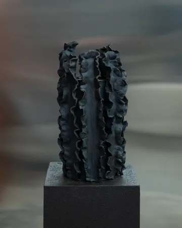 Melera vase - Black, 33x16 cm - Tinted