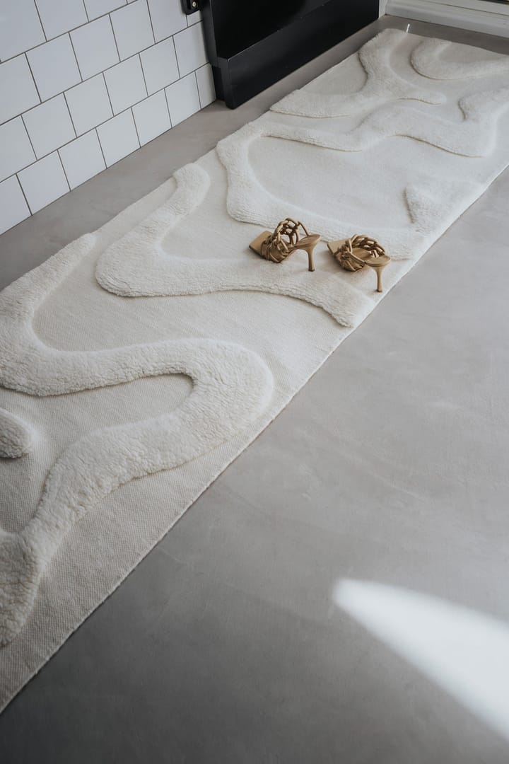 Norlander entrance rug wool 80x300 cm - White - Tinted