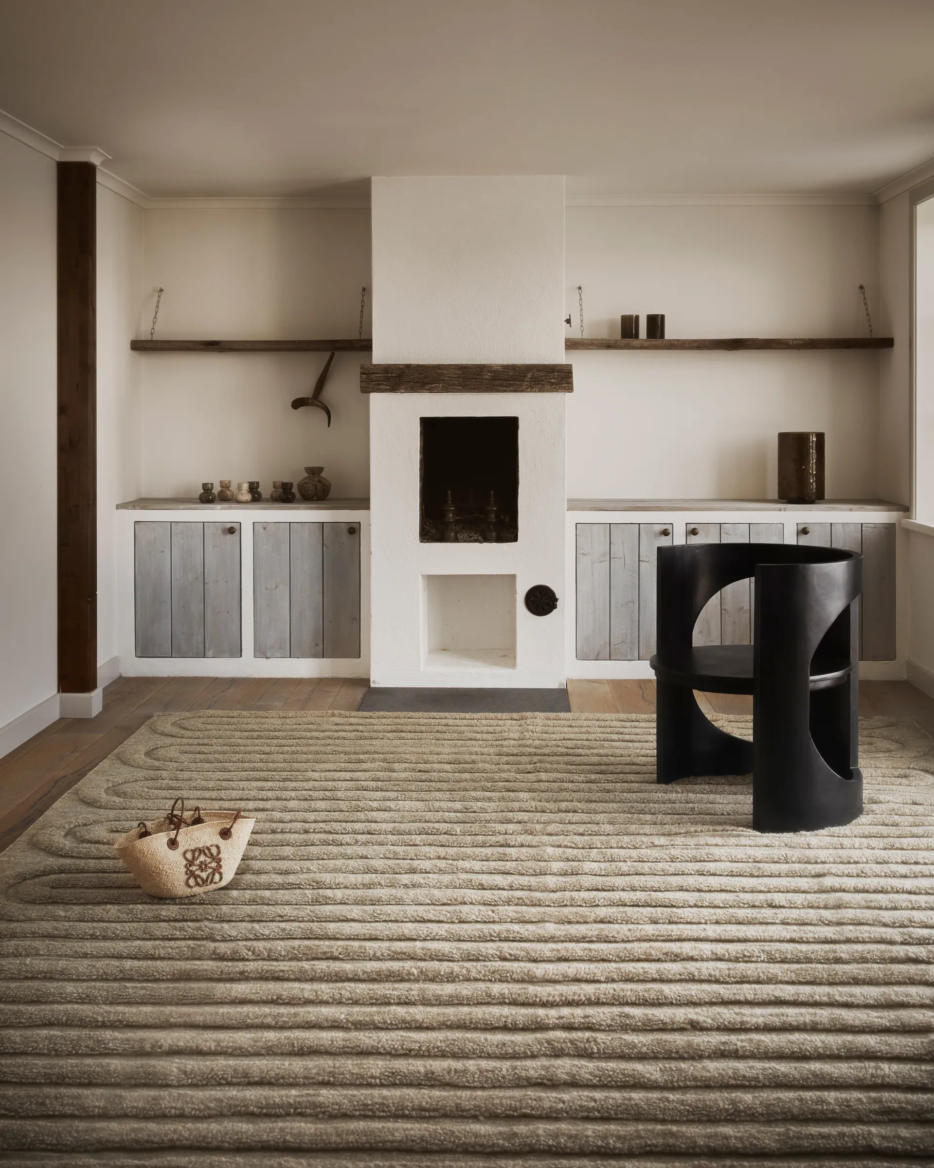Riklund wool carpet 190x290 cm, Beige-melange Tinted