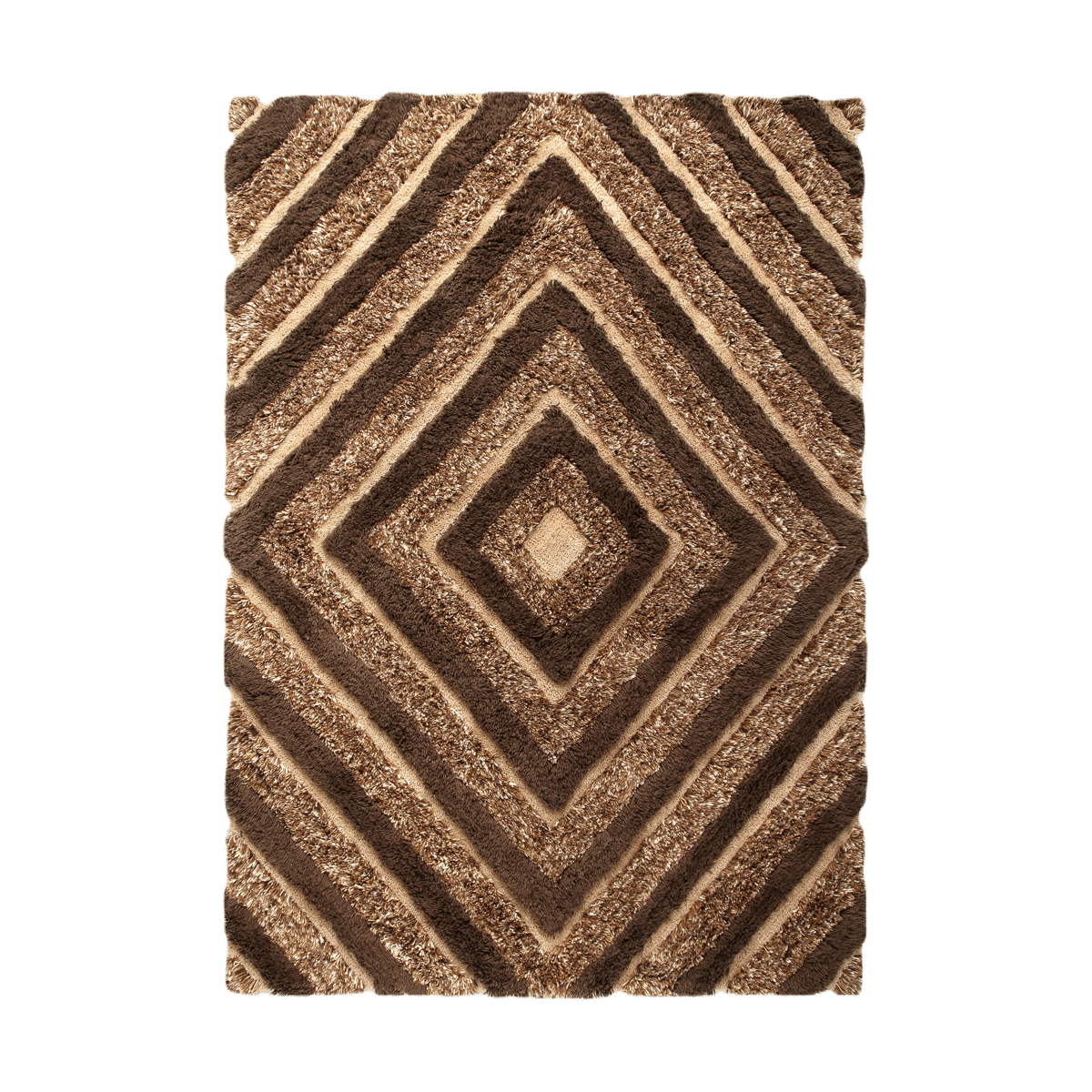 Tinted Stenborg wool carpet 170x240 cm Brown | Scandinavian Design | Fringe & Deep pile rugs | Brown