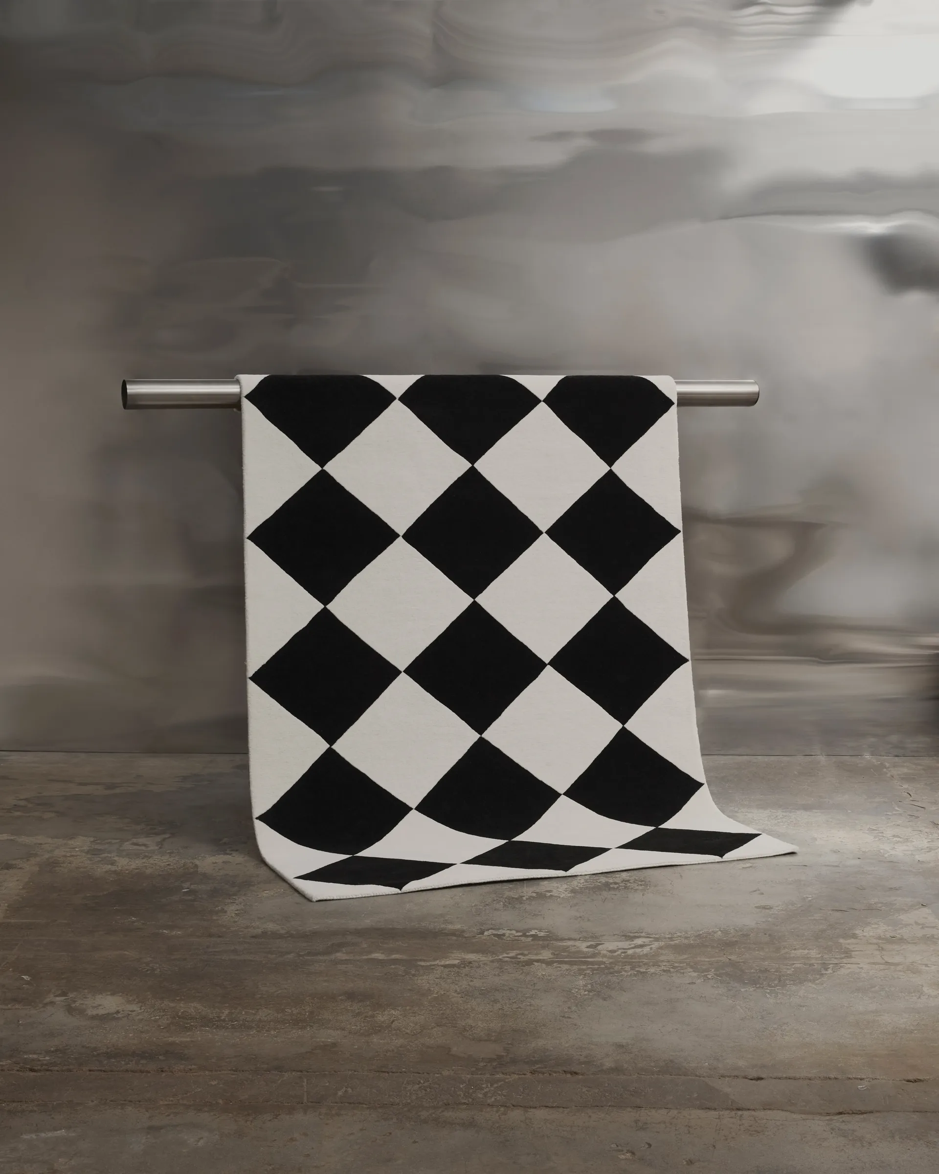 Tenman wool carpet 170x240 cm, Black-white Tinted