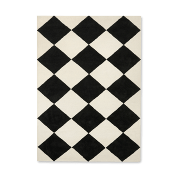 Tenman wool carpet 200x300 cm - Black-white - Tinted