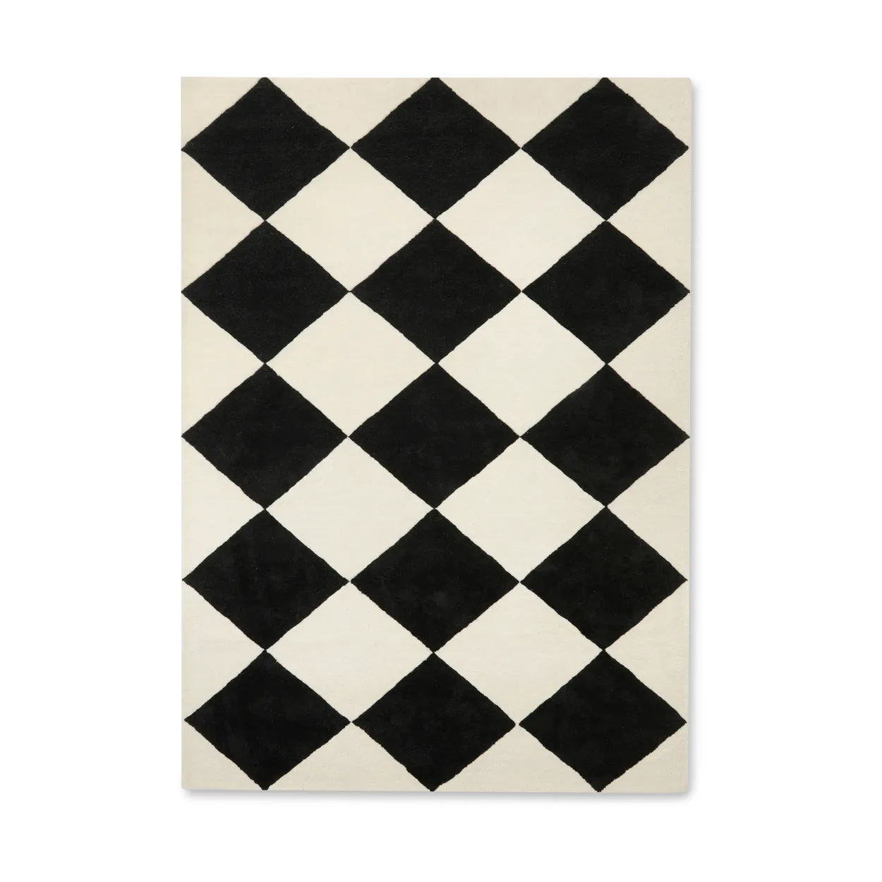 Tinted Tenman wool carpet 200x300 cm Black-white | Scandinavian Design | Fringe & Deep pile rugs | Black