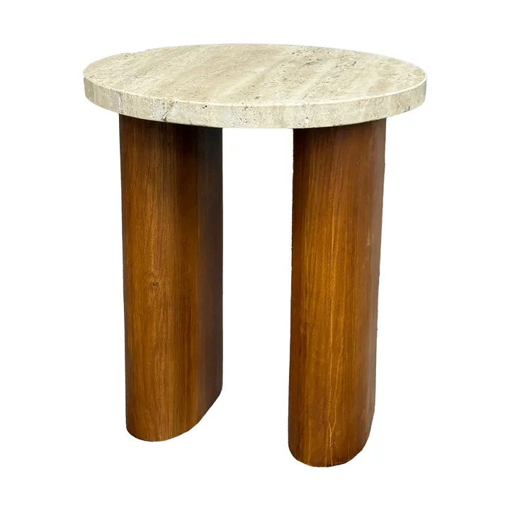 Vikman side table - Oak-beige travertine - Tinted