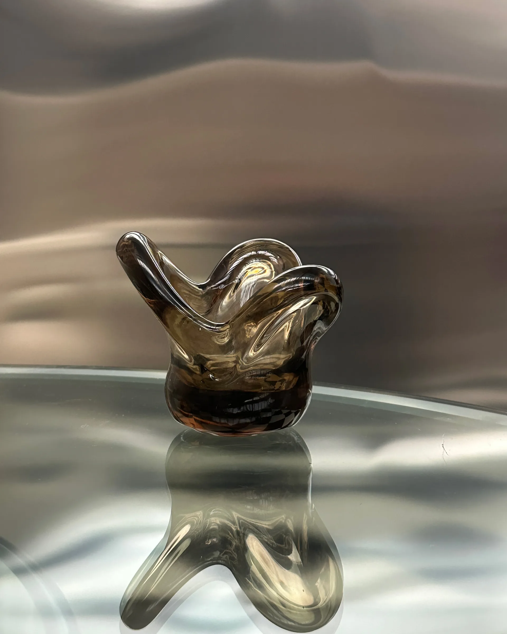 Visser Candle holder, Brown Tinted