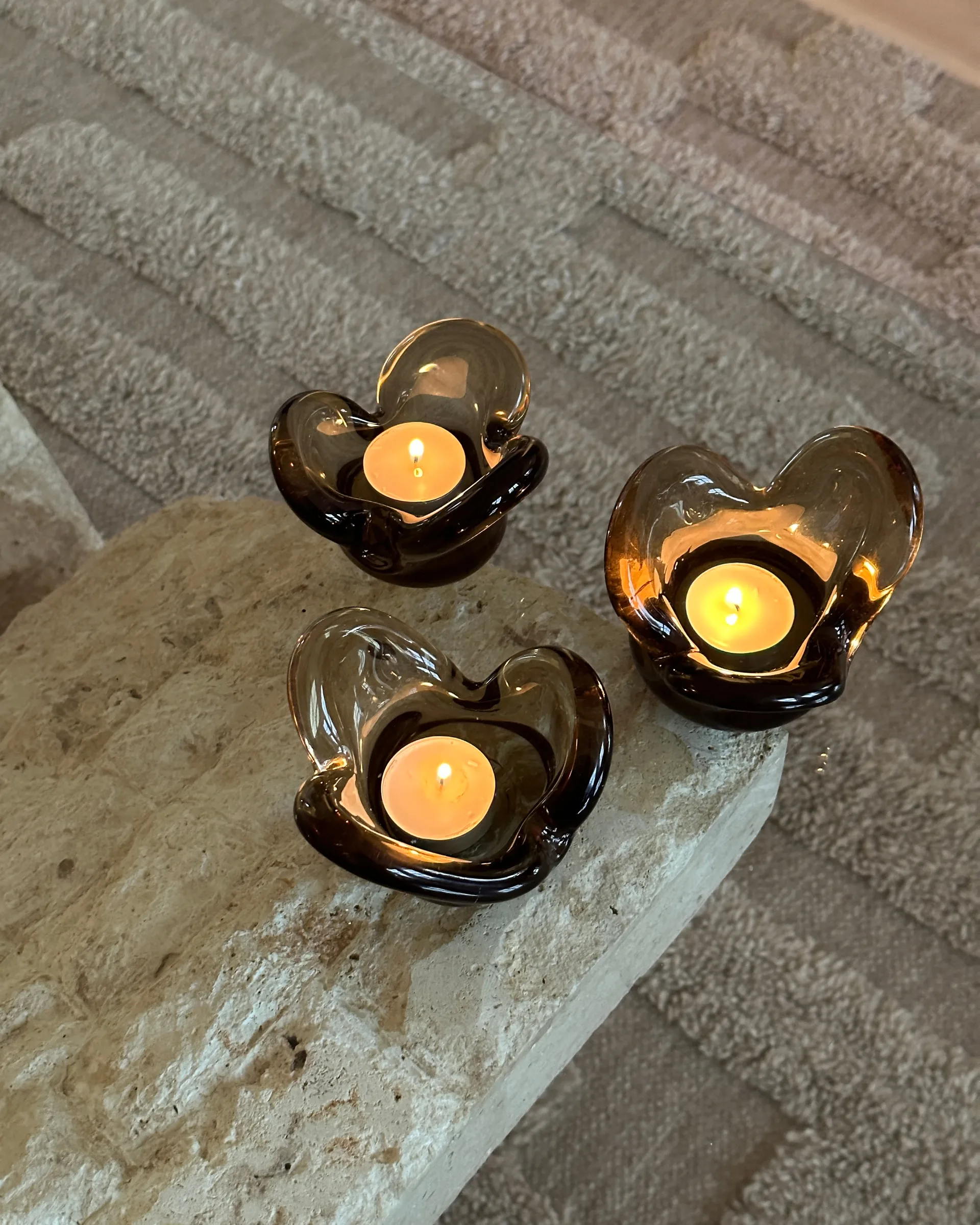 Visser Candle holder, Brown Tinted