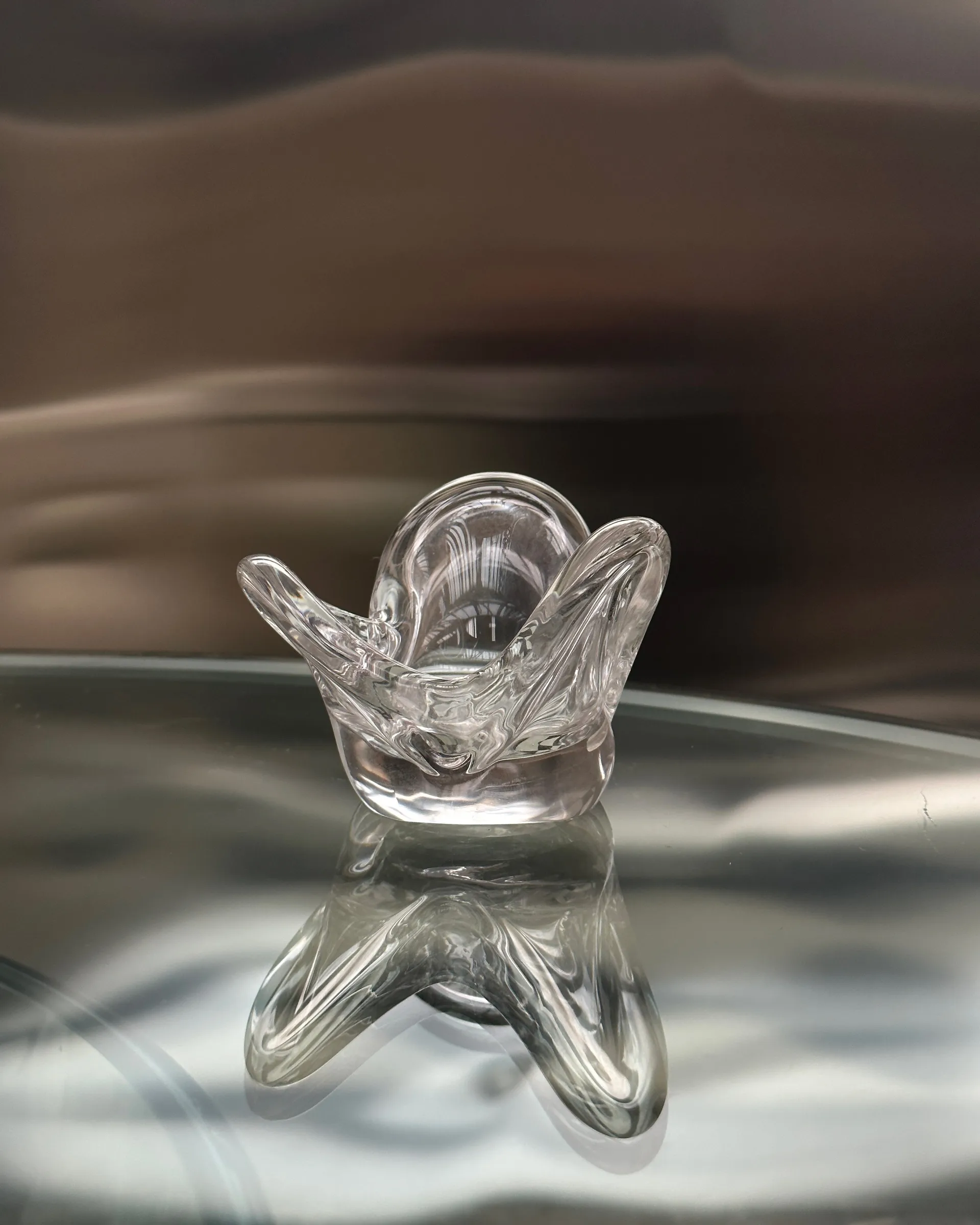 Visser Candle holder, Clear Tinted