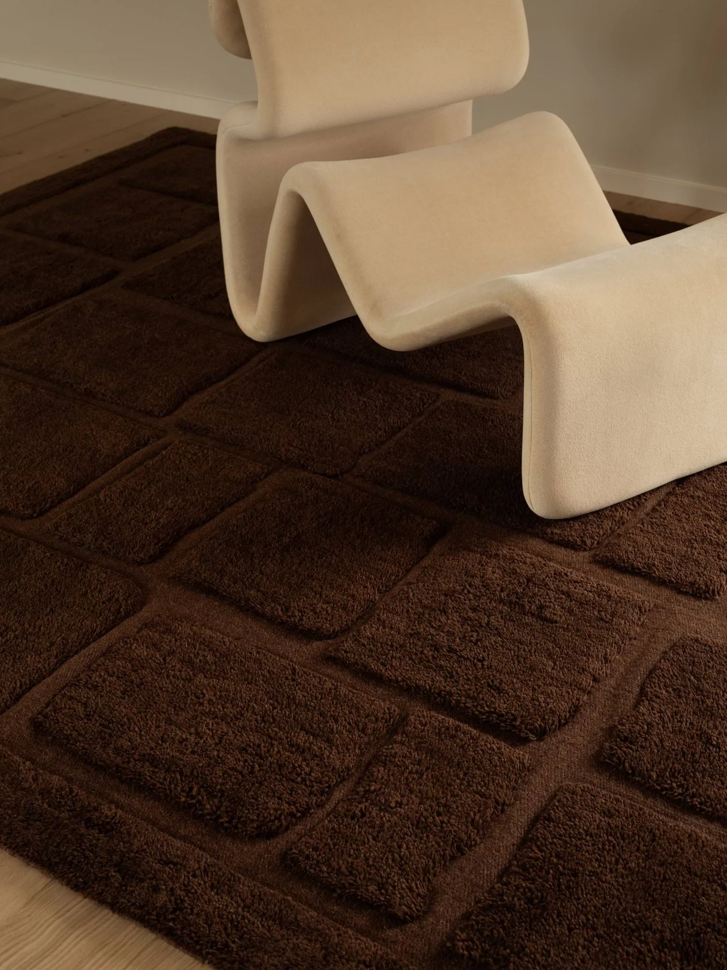 Wandel wool rug, Brown, 250x350 cm Tinted