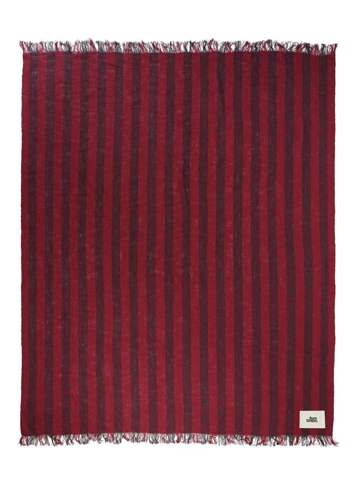 Tom Dixon Band throw 160x200 cm Burgundy & Black | Scandinavian Design | Wool blankets & throws | Red