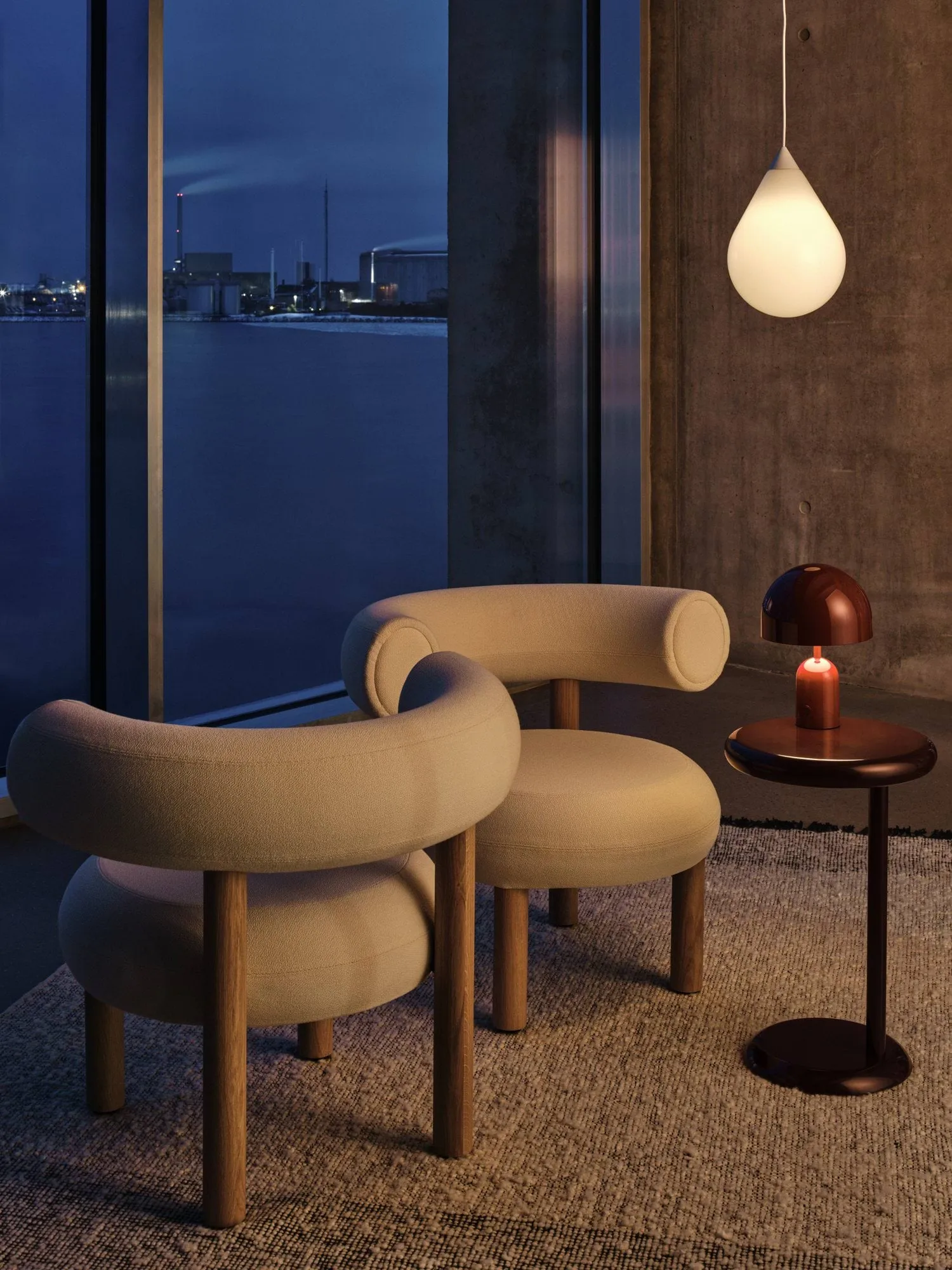 Bell Portable LED table lamp 28 cm v.2, Burgundy Tom Dixon