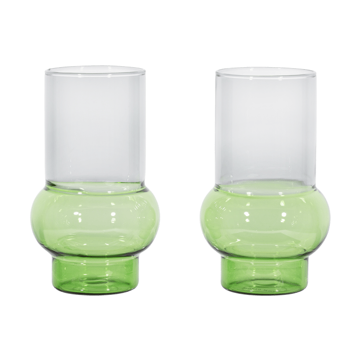 Bump Tall drinking glass 2-pack, Green Tom Dixon