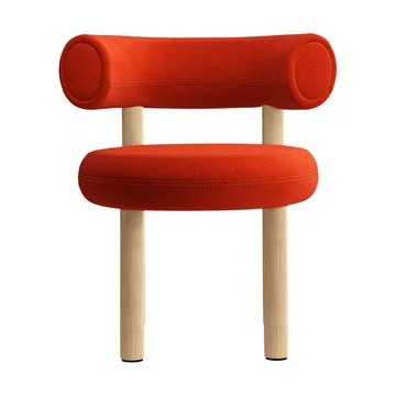 Fat dining chair - Brushed oak, Hallingdal 65 Orange - Tom Dixon