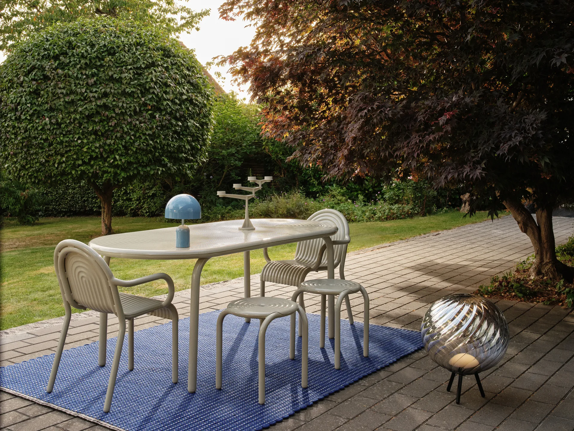 Groove Obround dining table - Putty, 86x186 cm, Table top Tom Dixon