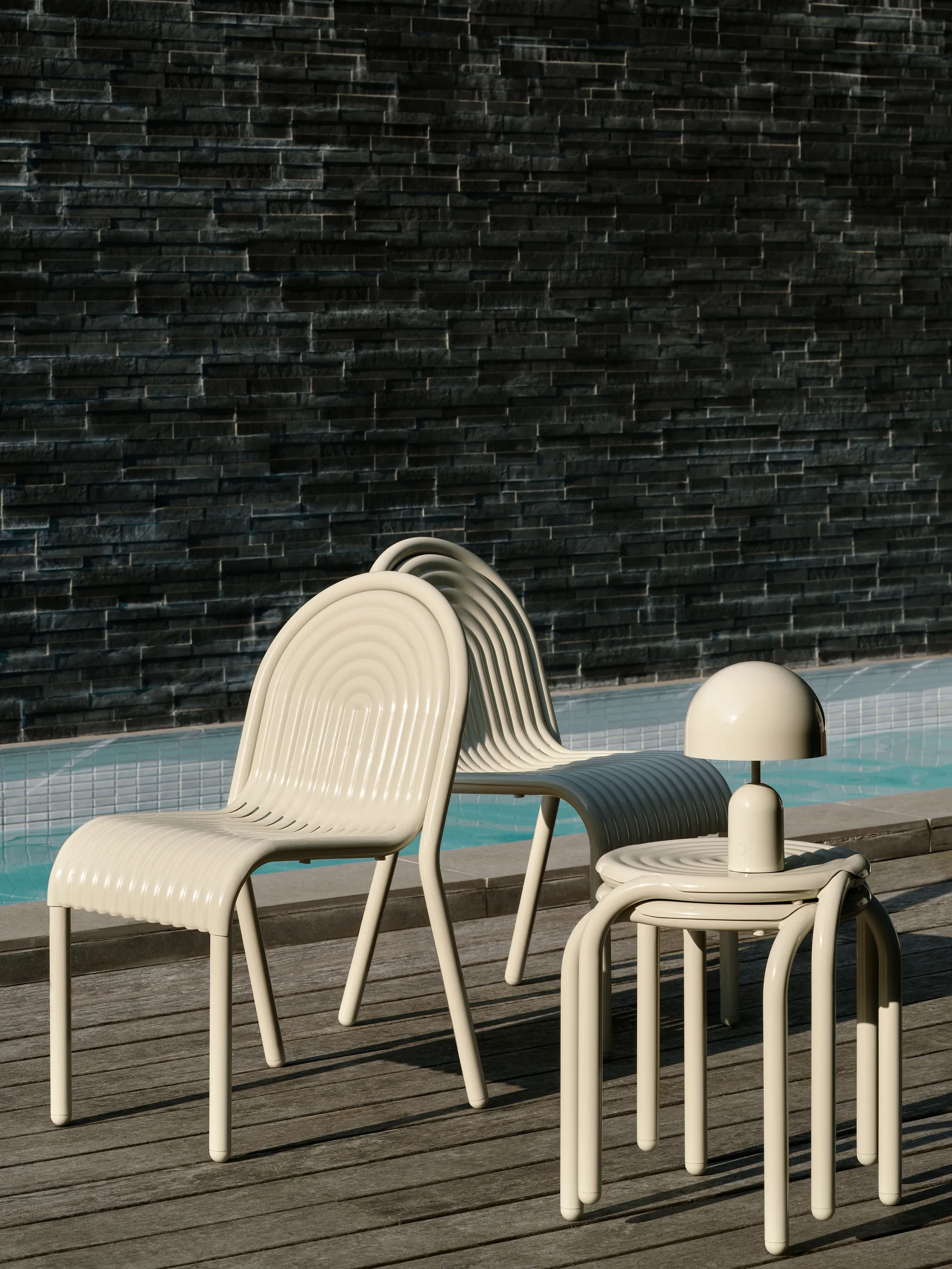 Groove stool 45 cm, Putty Tom Dixon