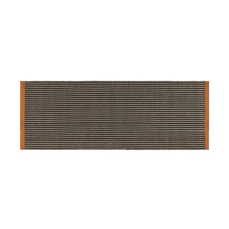 Tom Dixon Line rug Black 70x250 cm | Scandinavian Design | Fringe & Deep pile rugs | Black