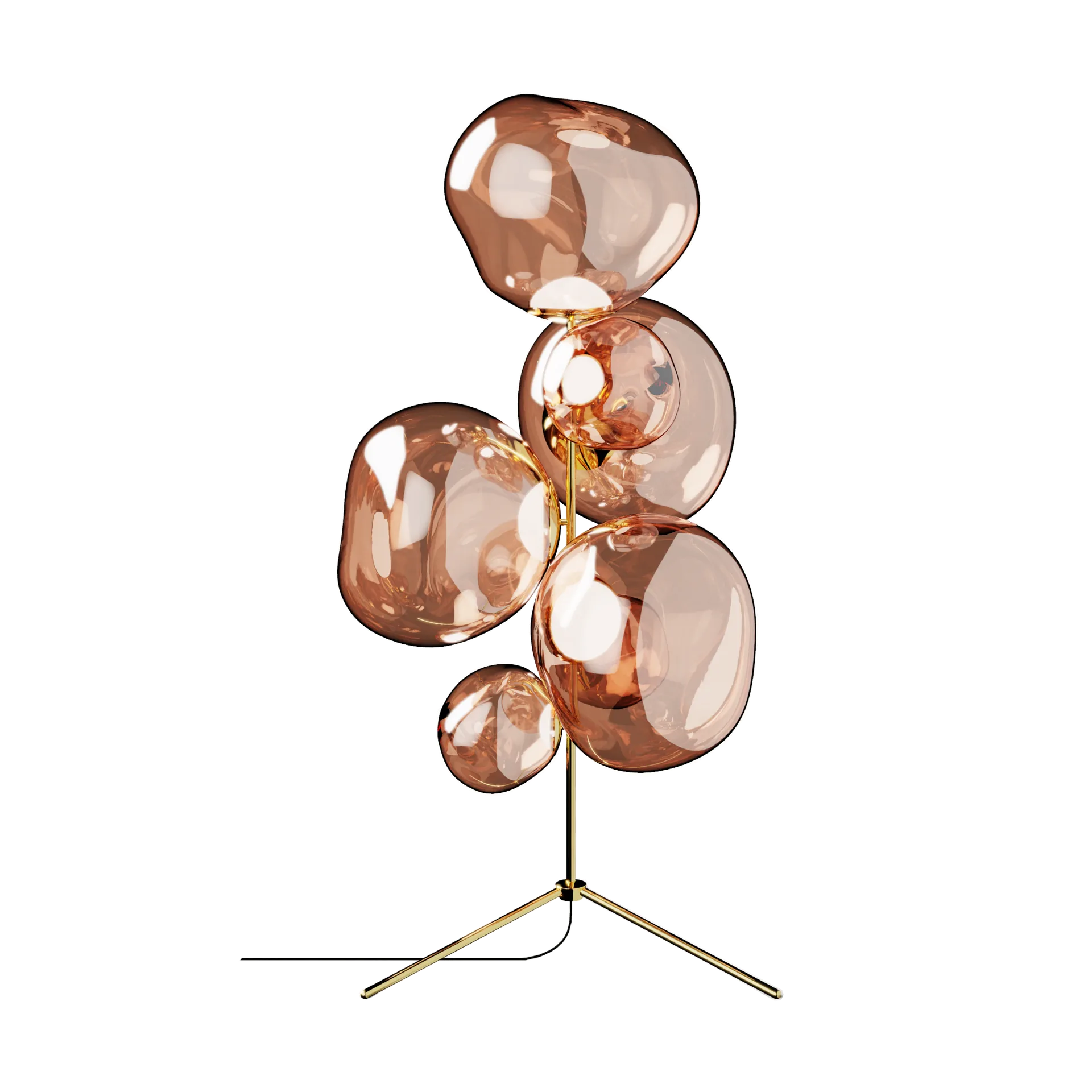 Melt Chandelier floor lamp LED 175 cm, Copper Tom Dixon