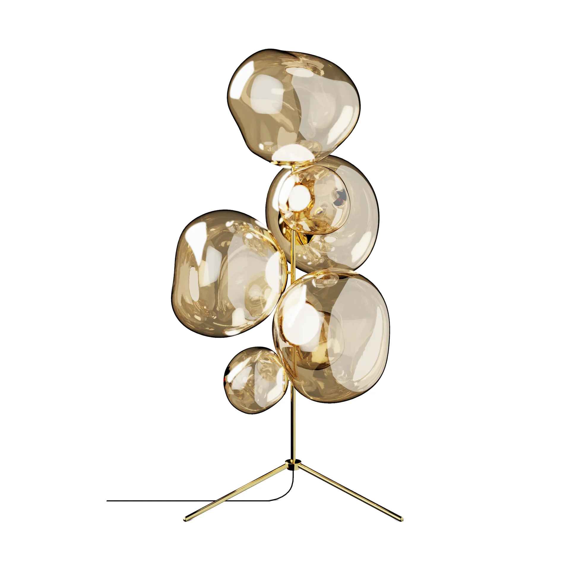 Melt Chandelier floor lamp LED 175 cm, Gold Tom Dixon