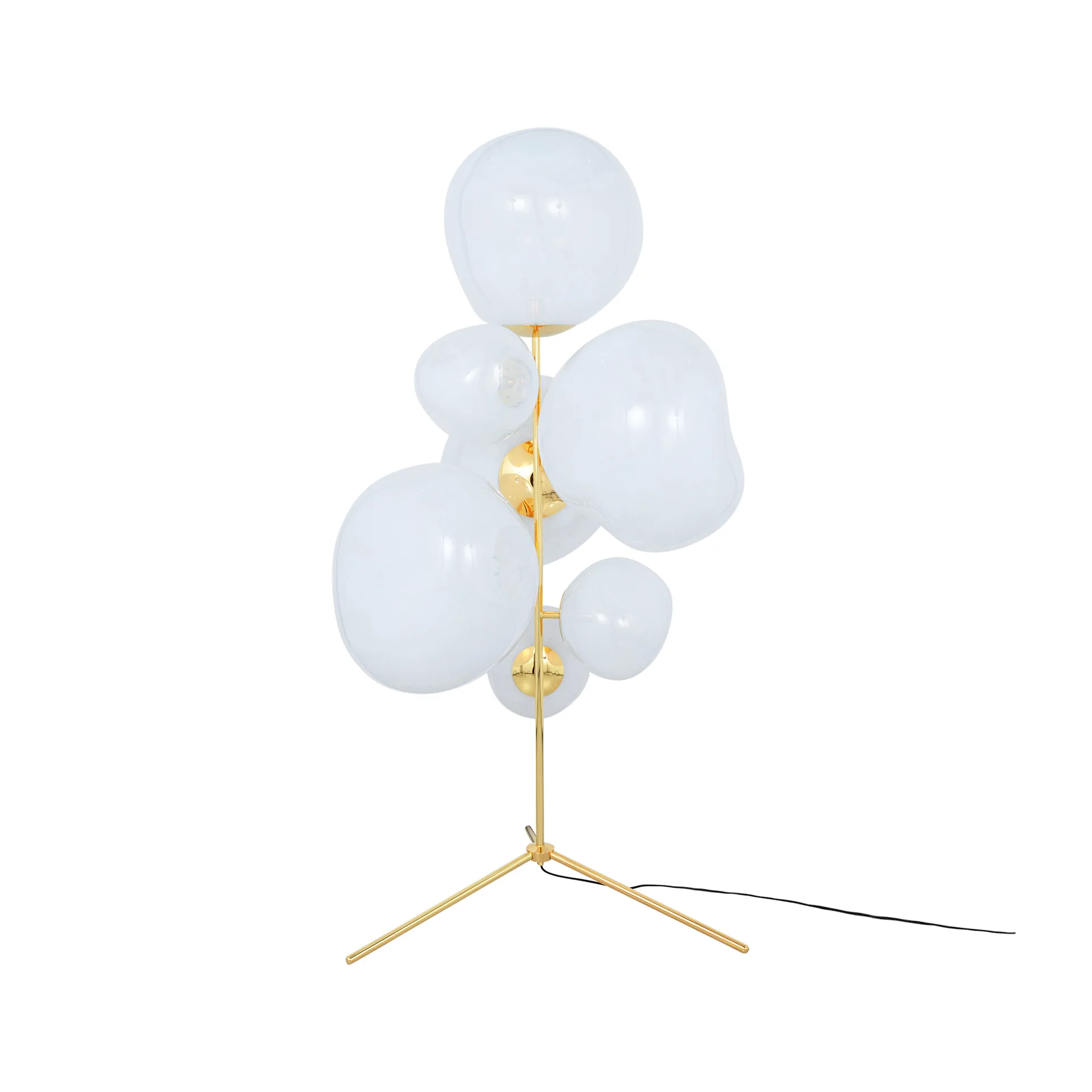 Melt Chandelier floor lamp LED 175 cm, Opal-gold Tom Dixon