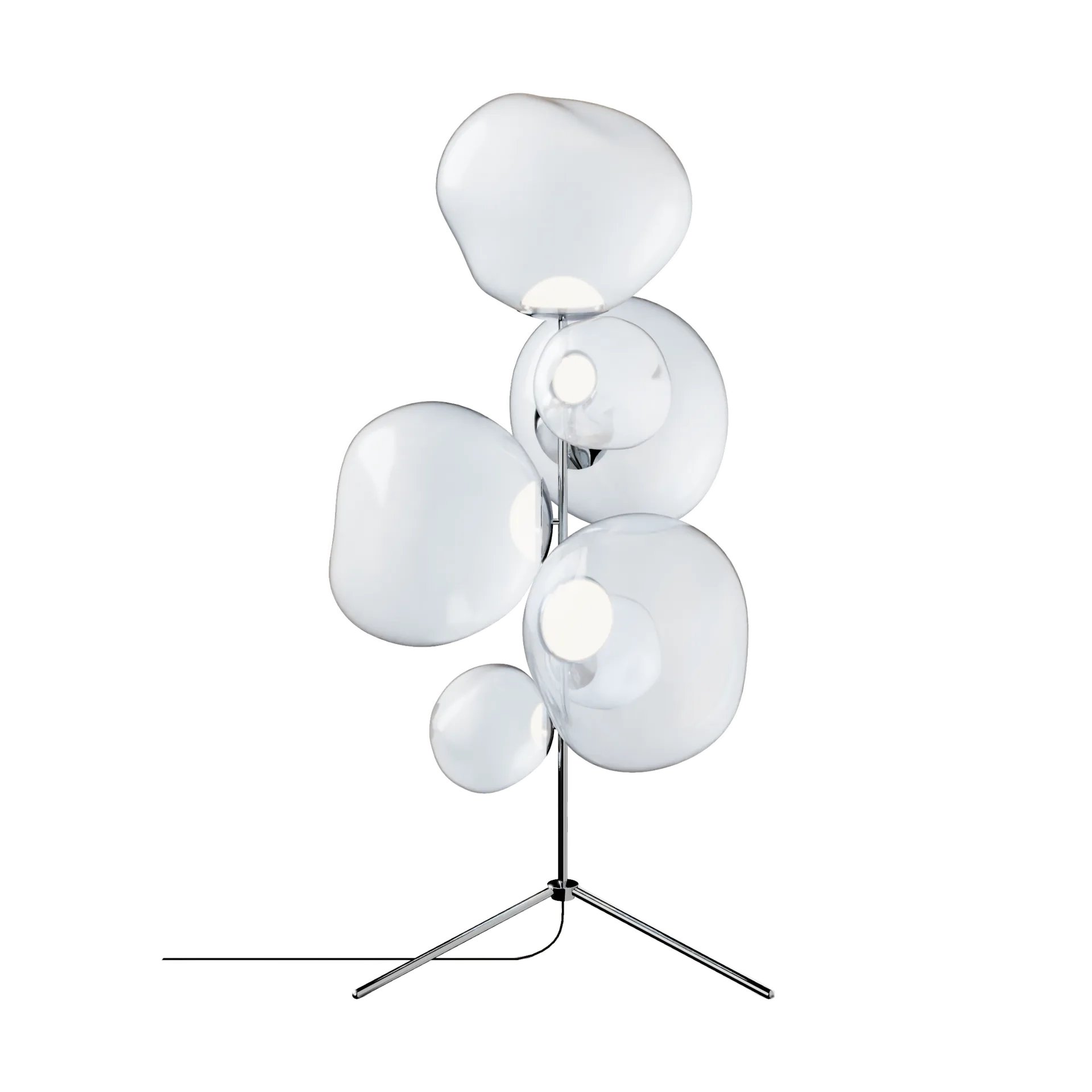 Melt Chandelier floor lamp LED 175 cm, Opal-silver Tom Dixon