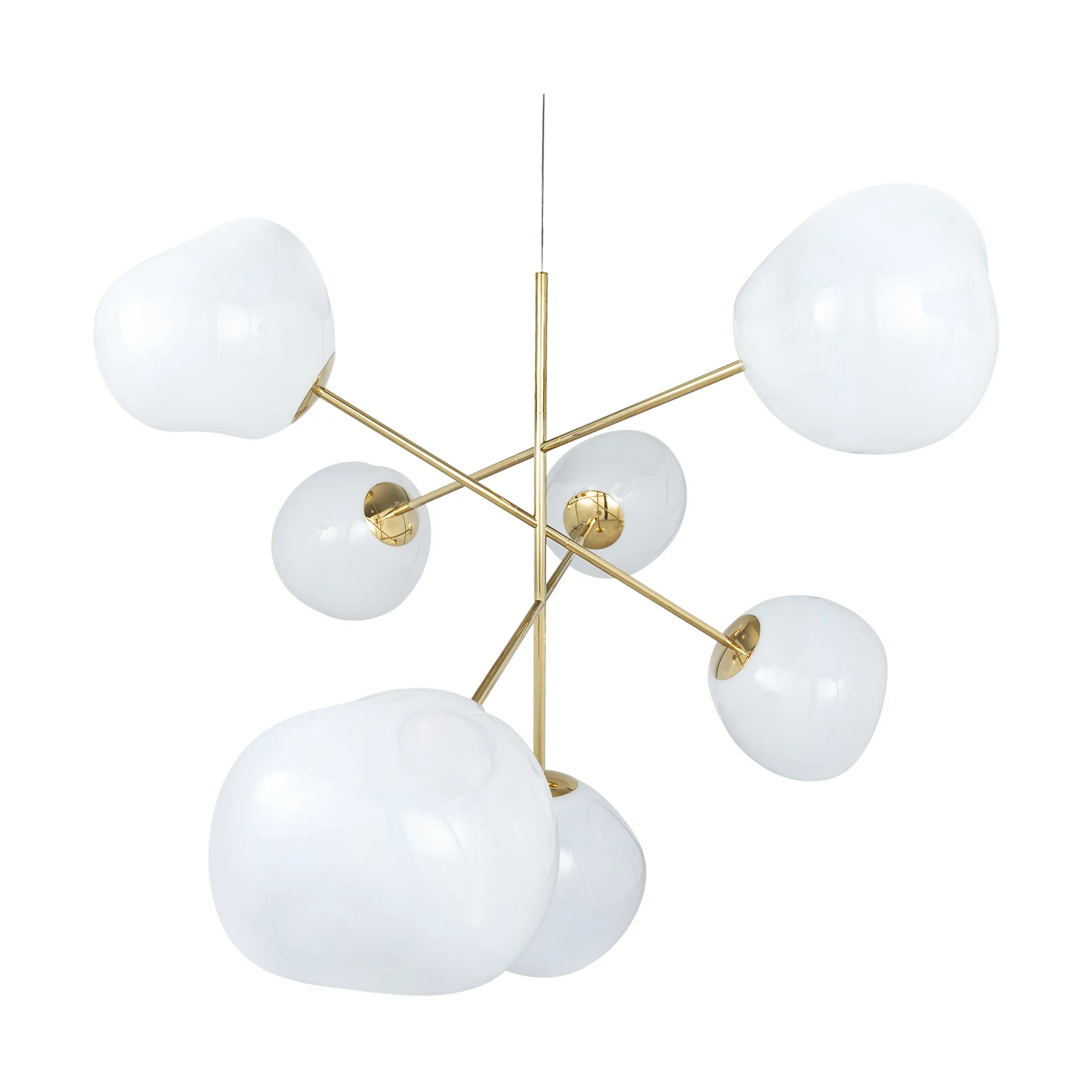 Melt Chandelier large LED 196 cm, Opal-gold Tom Dixon
