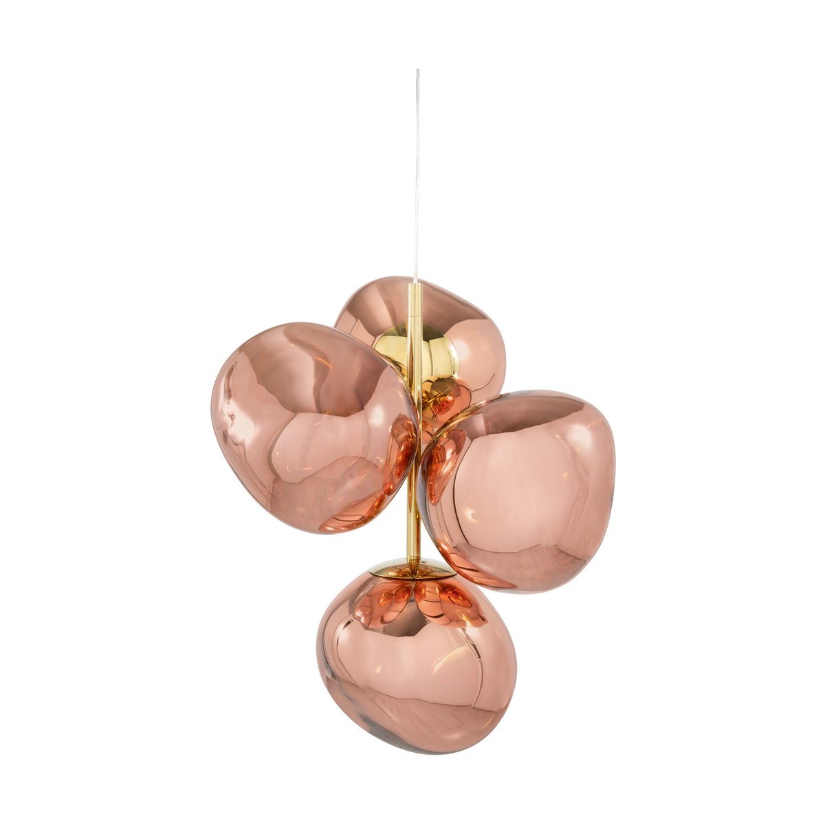 Tom Dixon Melt Chandelier mini LED 63,4 cm Copper | Scandinavian Design | Pendant lamps | Orange