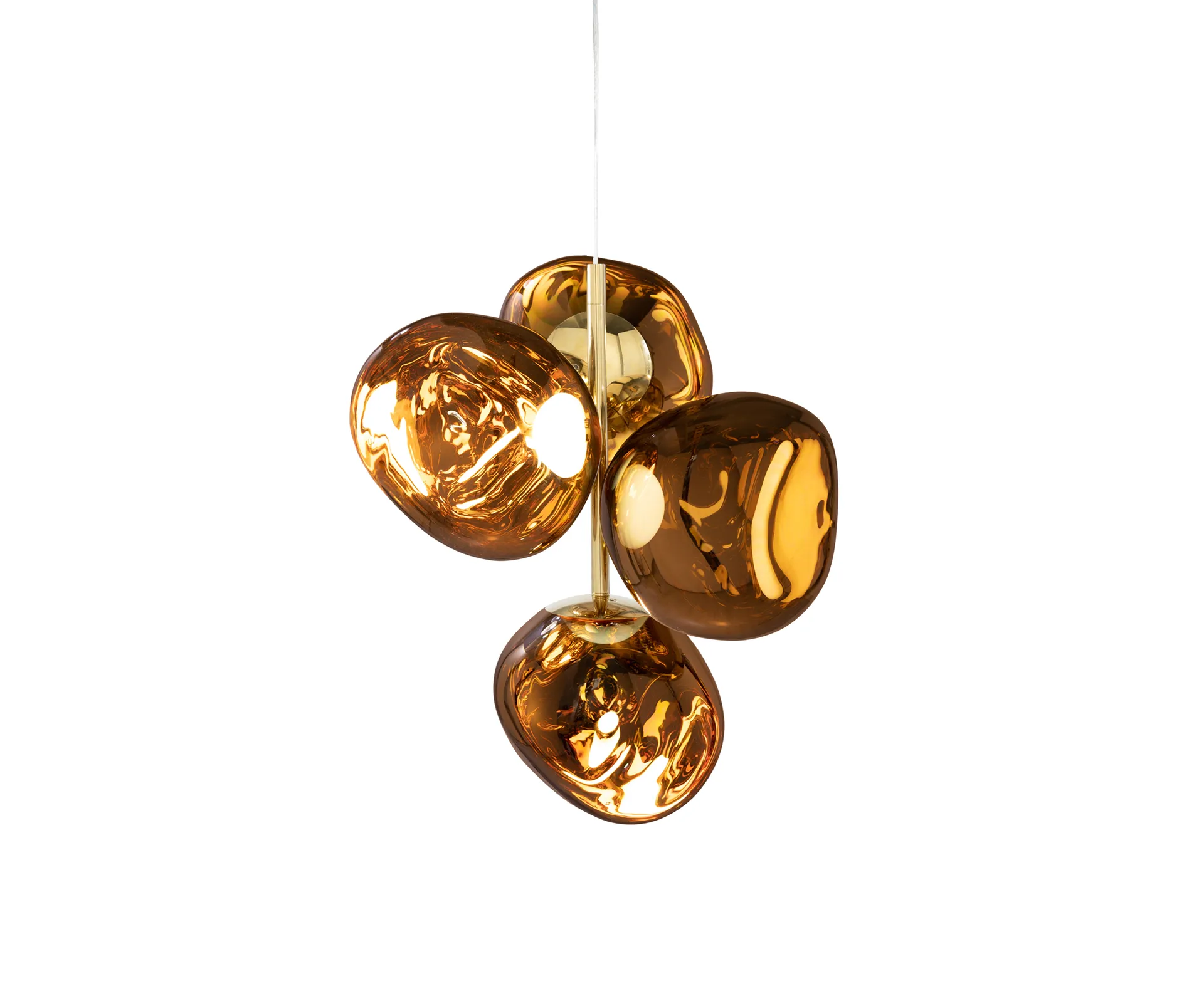 Melt Chandelier mini LED 63,4 cm, Gold Tom Dixon