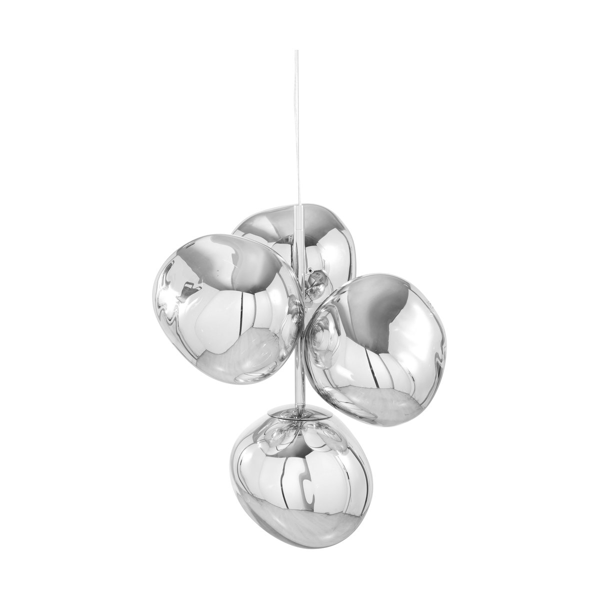 Tom Dixon Melt Chandelier mini LED 63,4 cm Silver | Scandinavian Design | Pendant lamps | Silver-coloured