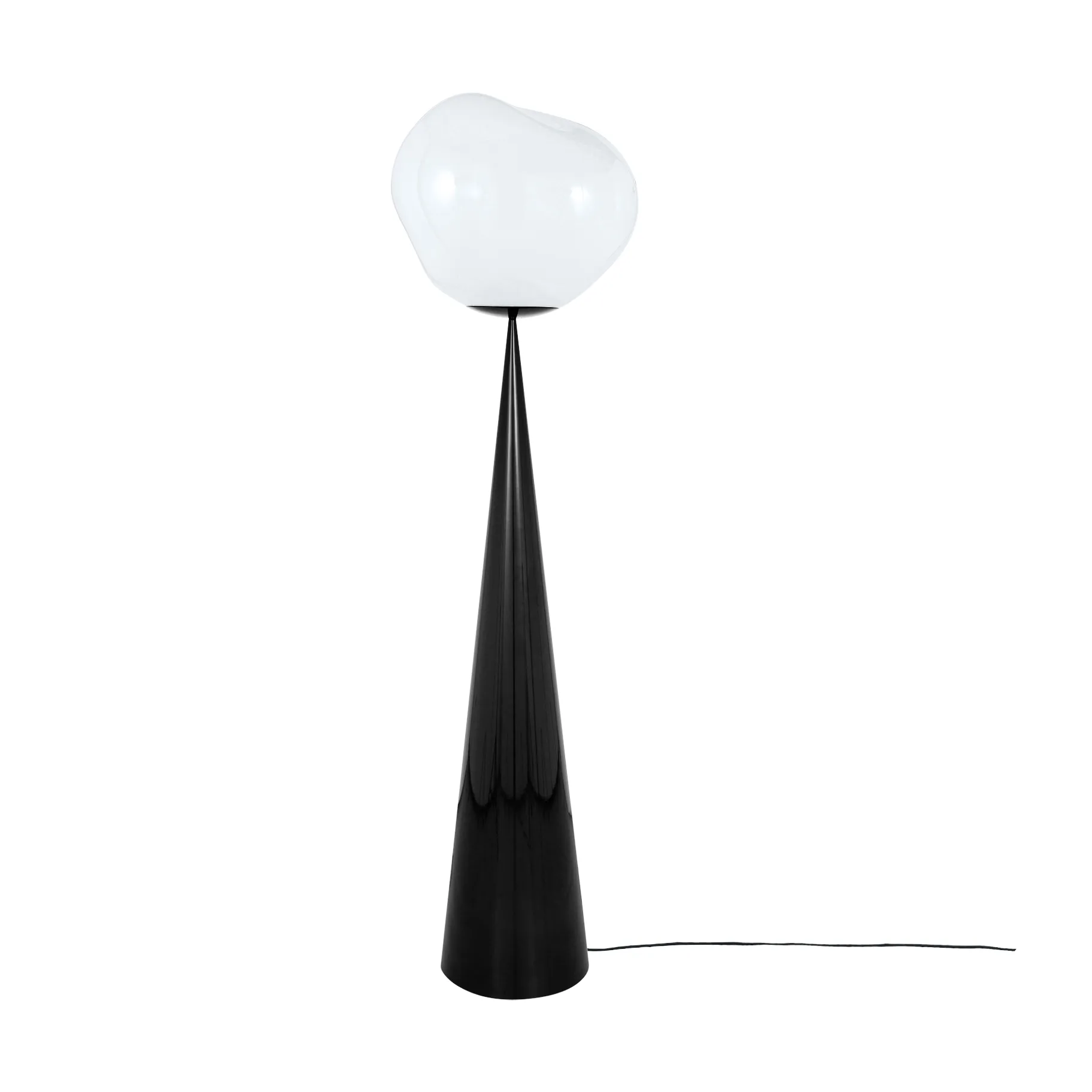 Melt Cone fat floor lamp LED 174,5 cm, Opal-black Tom Dixon