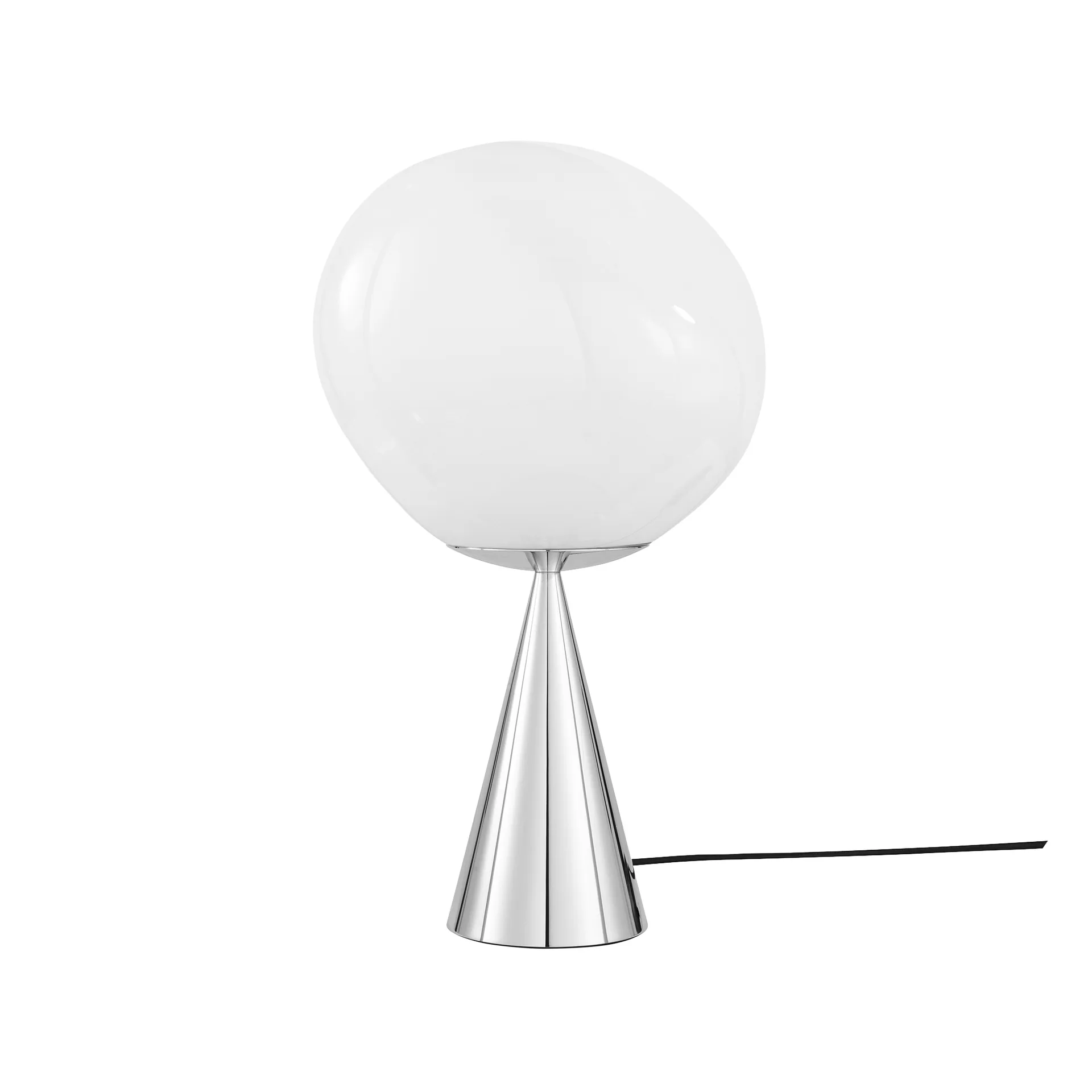 Melt Cone fat table lamp LED 46,5 cm, Opal-silver Tom Dixon