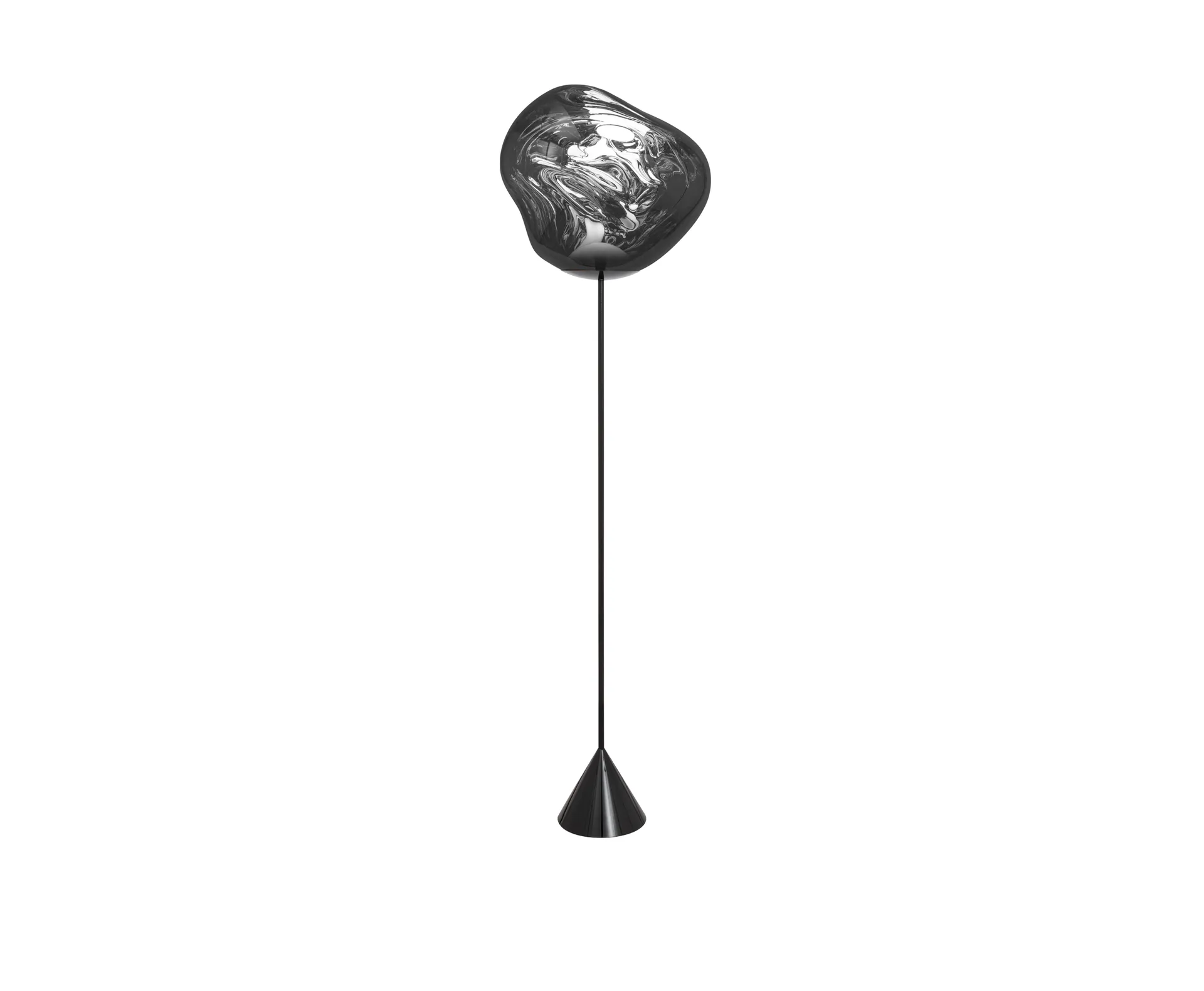 Melt Cone slim floor lamp LED 180 cm, Silver Tom Dixon