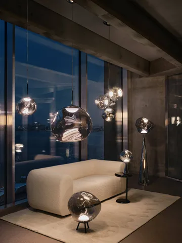 Melt pendant lamp LED - Nickel - Tom Dixon